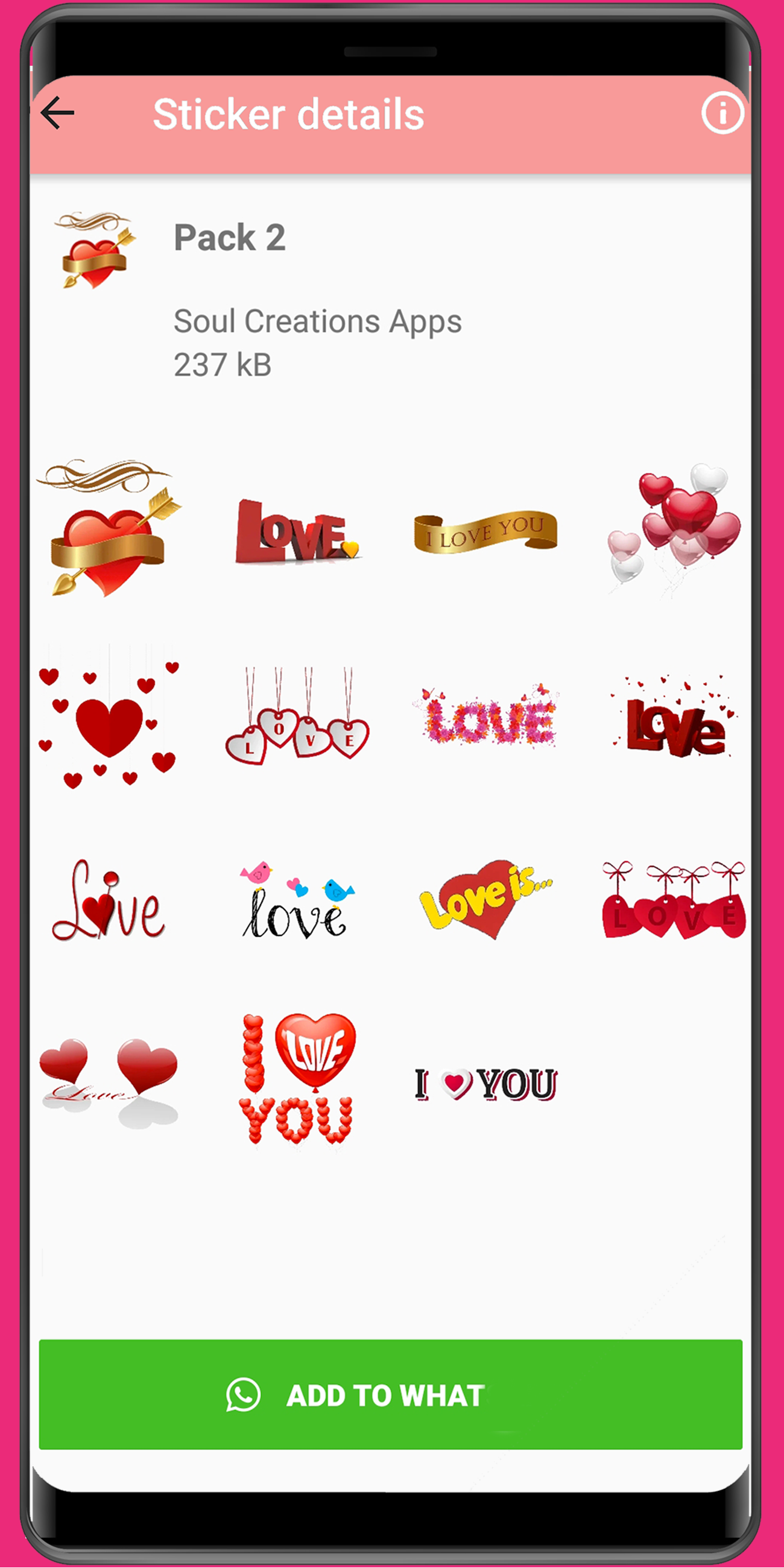اسکرین شات 5 برنامه WASticker - Love Stickers