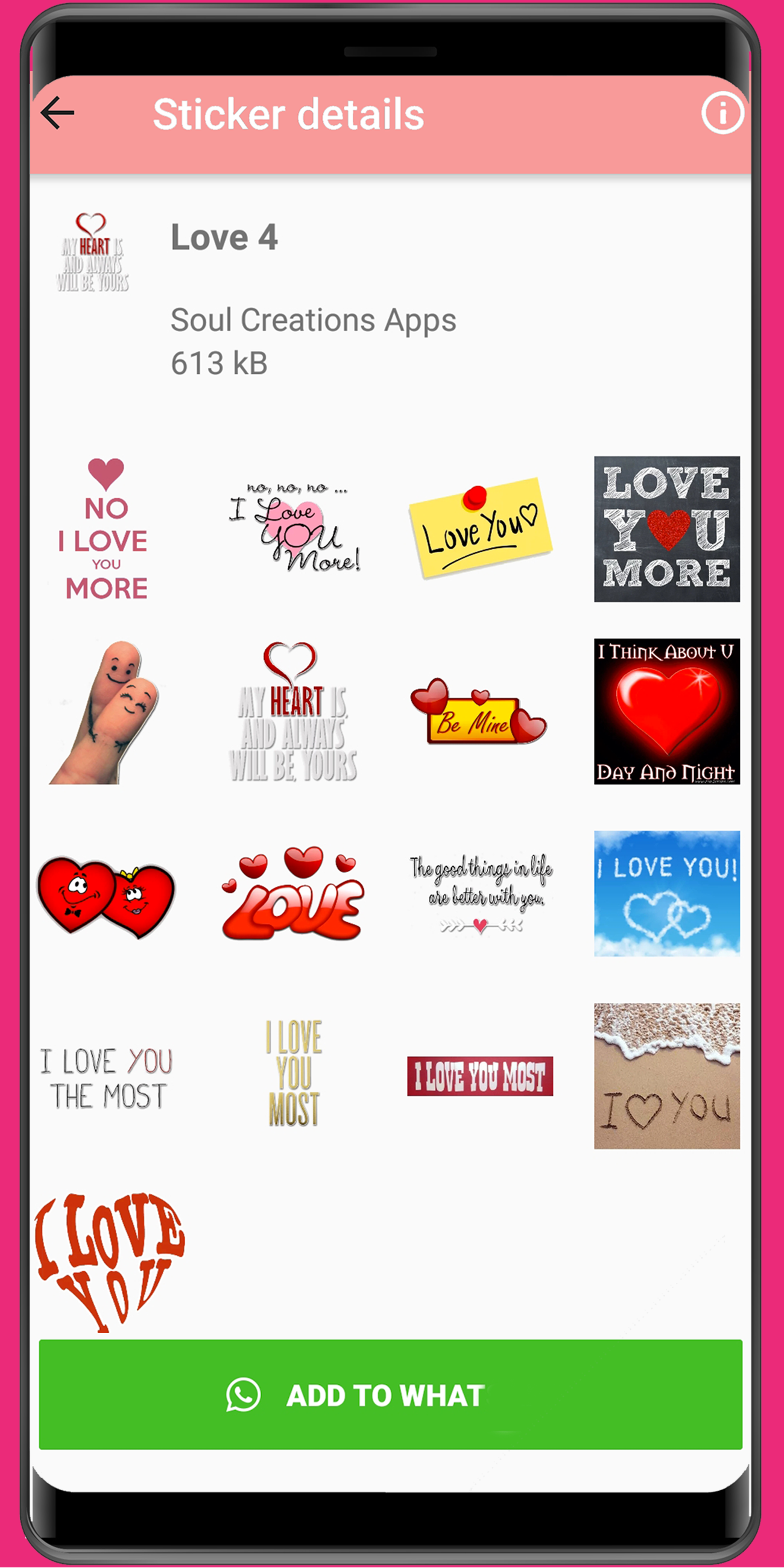 اسکرین شات 8 برنامه WASticker - Love Stickers