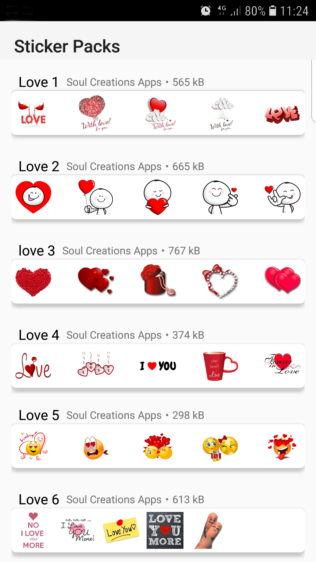 اسکرین شات 8 برنامه WASticker - Love romantic