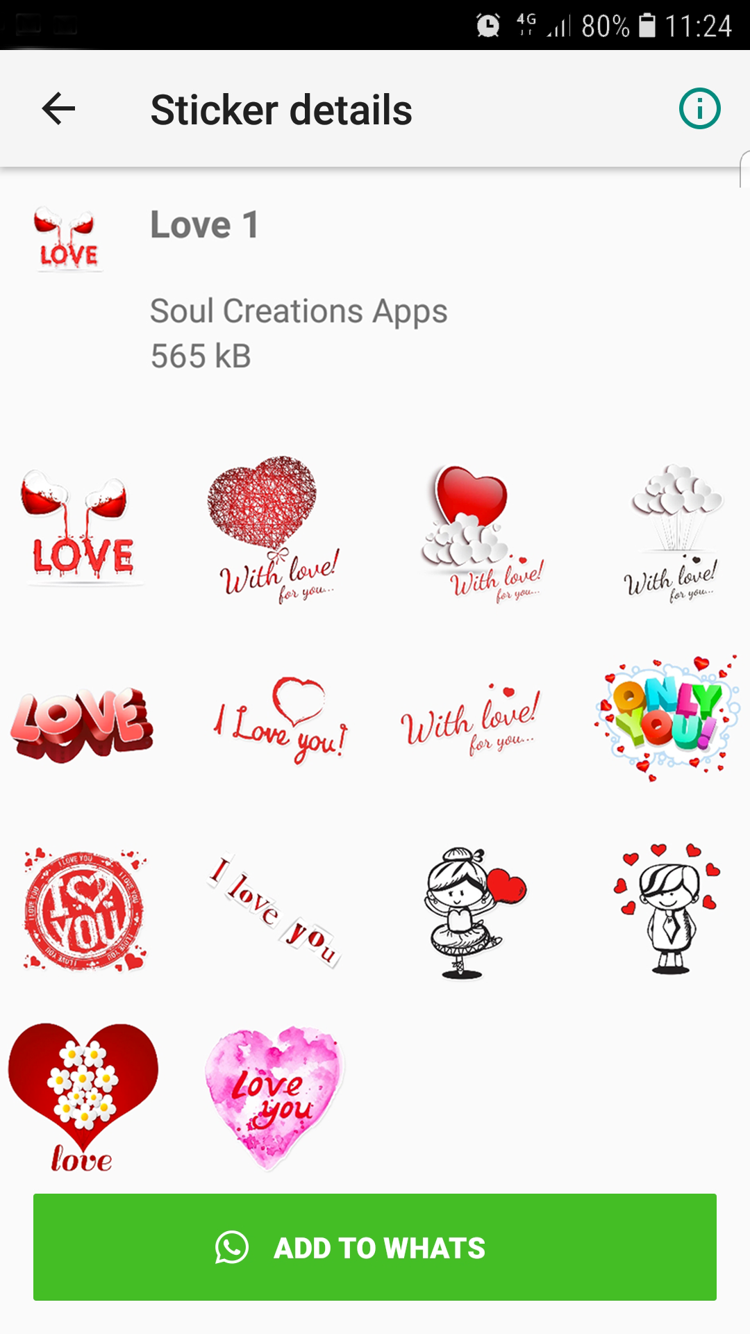 اسکرین شات 4 برنامه WASticker - Love romantic