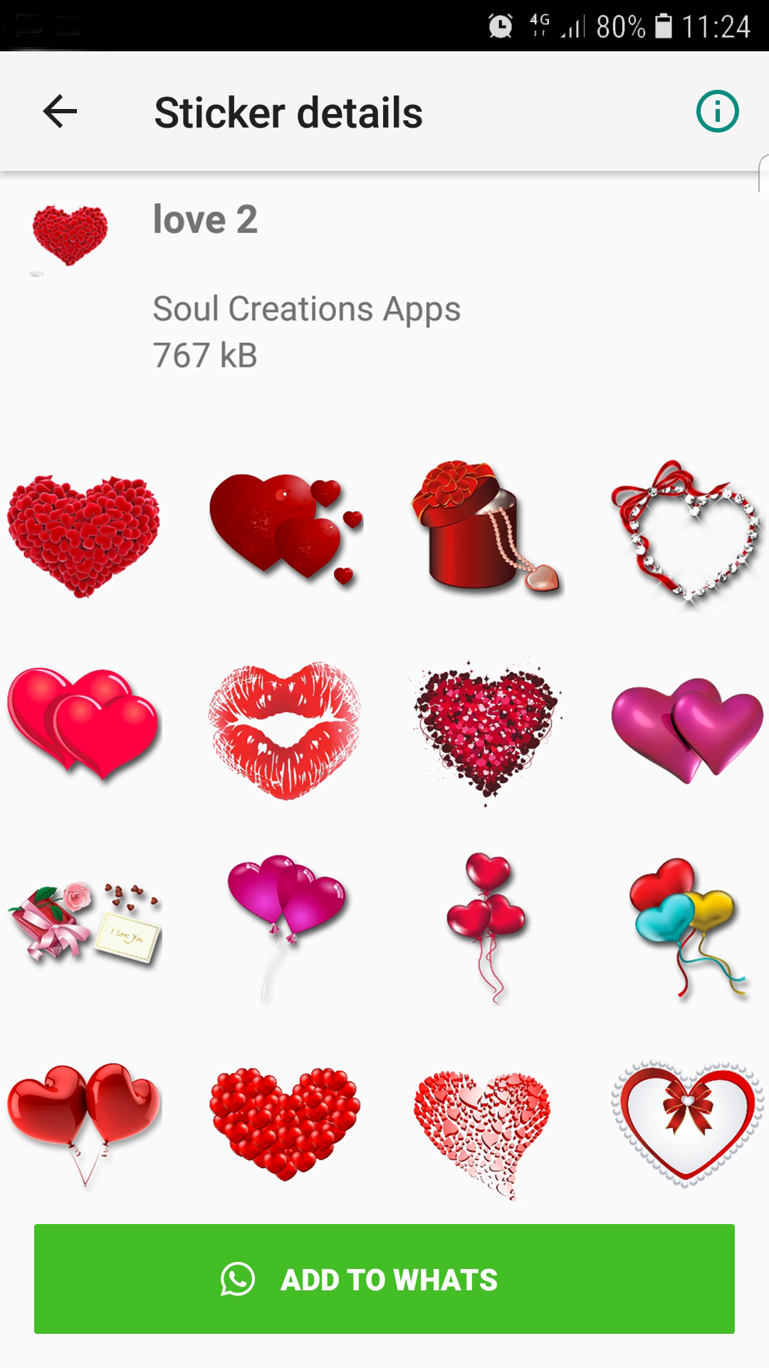 اسکرین شات 5 برنامه WASticker - Love romantic
