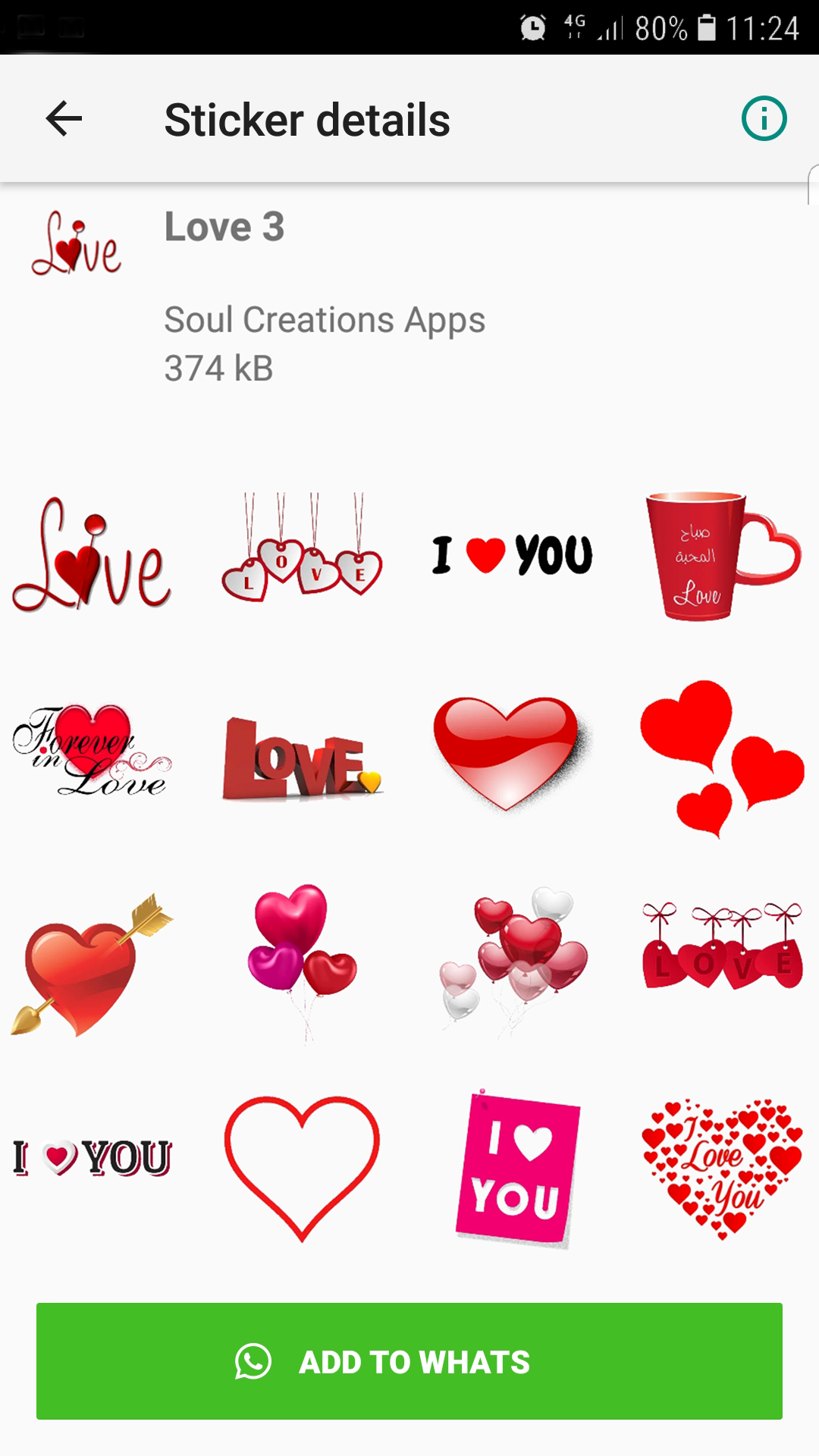 اسکرین شات 6 برنامه WASticker - Love romantic
