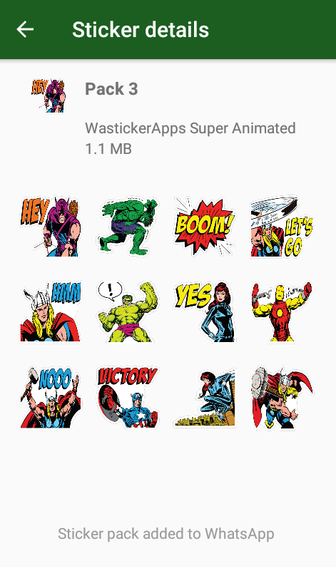 اسکرین شات 3 برنامه Animated Superheroes WASticker
