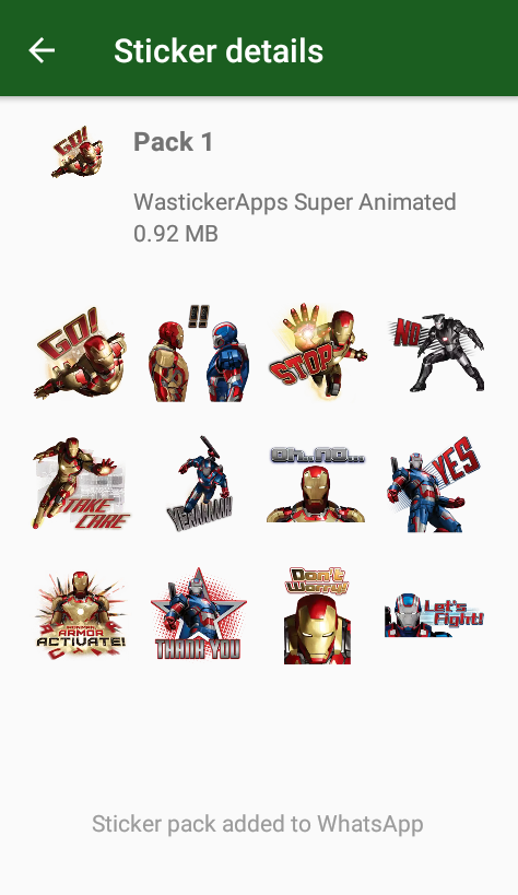 اسکرین شات 1 برنامه Animated Superheroes WASticker