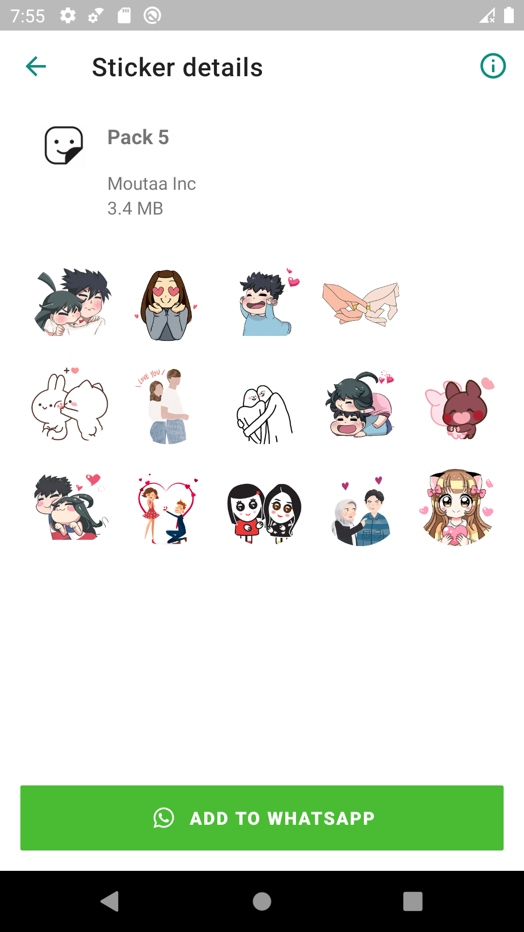 اسکرین شات 4 برنامه WASticker Animated Love