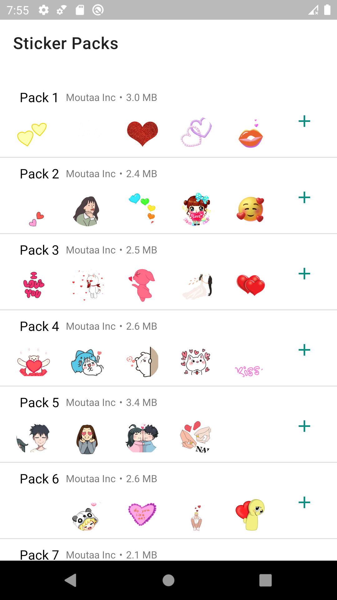 اسکرین شات 1 برنامه WASticker Animated Love