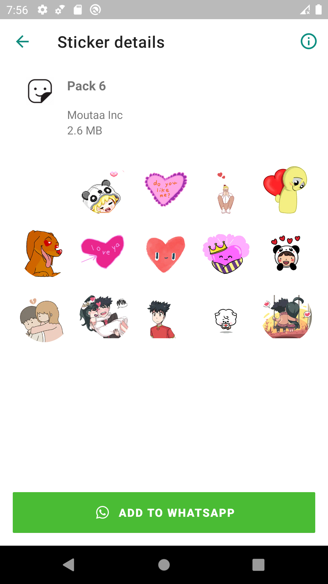 اسکرین شات 5 برنامه WASticker Animated Love