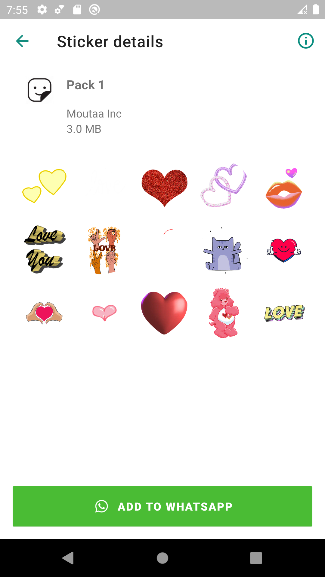 اسکرین شات 2 برنامه WASticker Animated Love