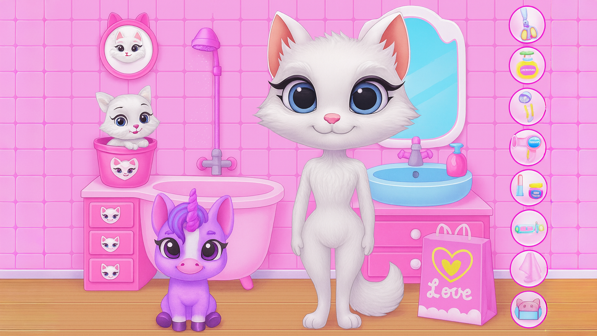 اسکرین شات 1 بازی Kitty Kate & Unicorn: Pet Care