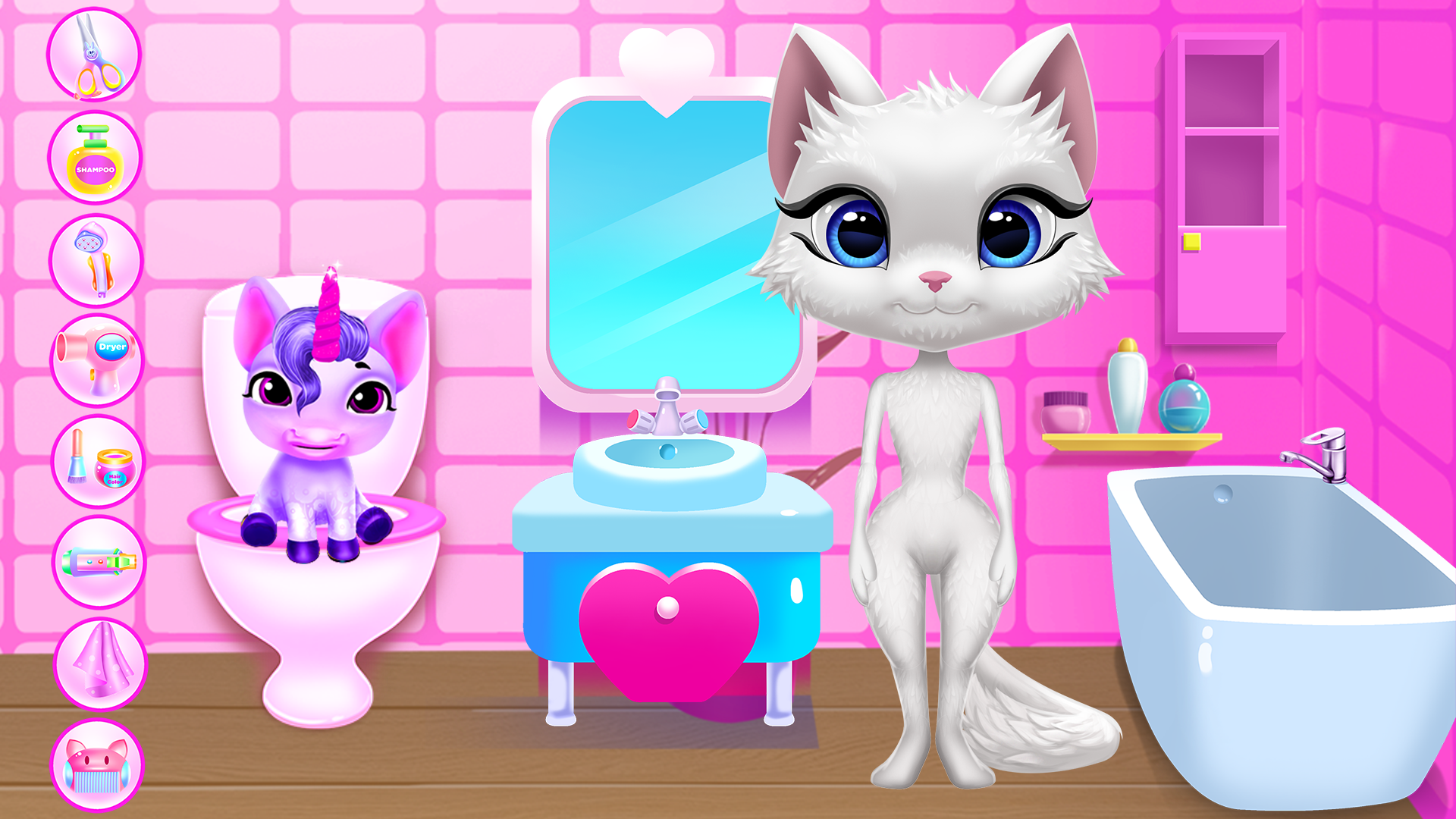 اسکرین شات 1 بازی Kitty Kate & Unicorn: Pet Care