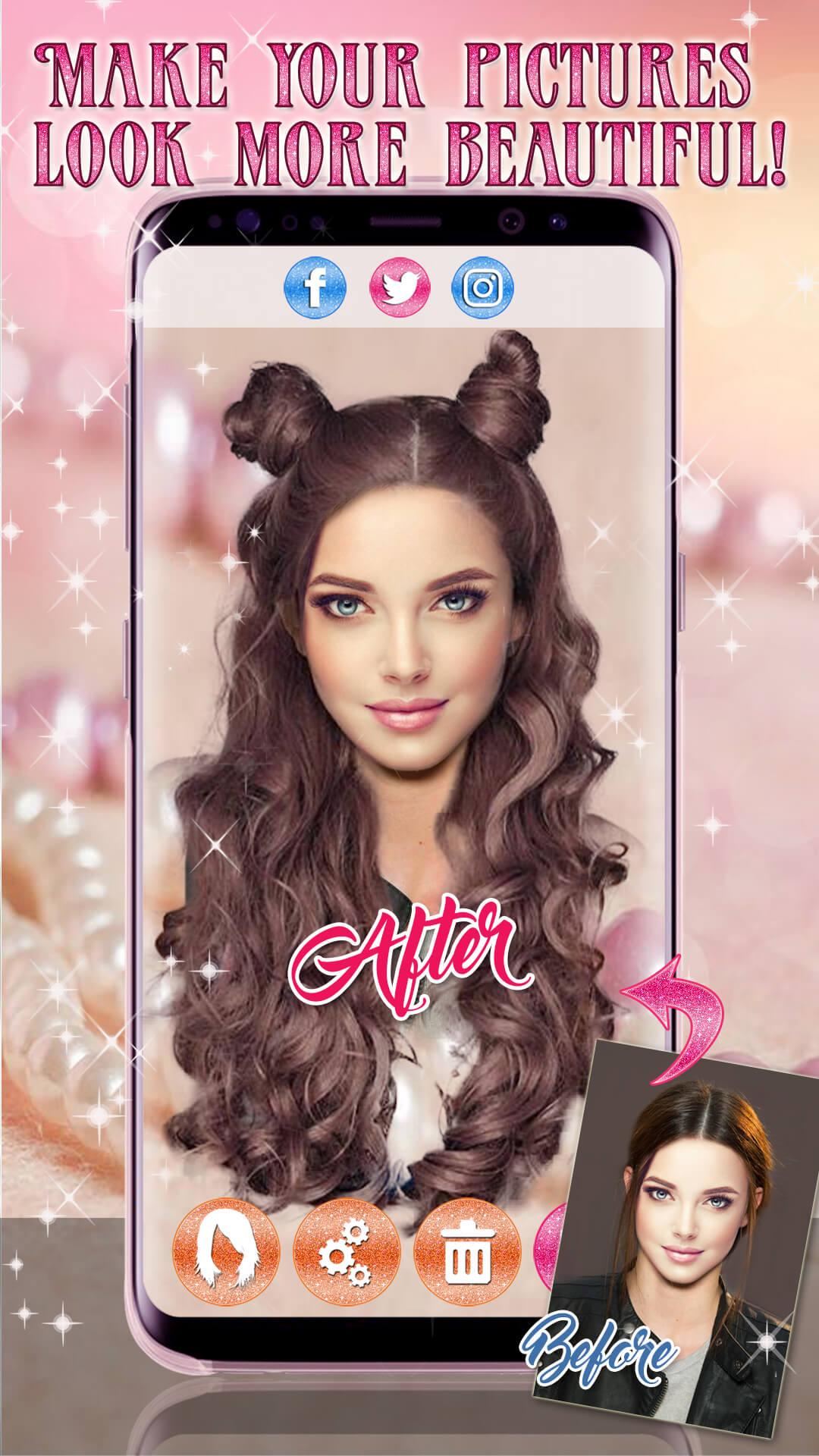 اسکرین شات 4 برنامه Women HairStyles Photo Editor