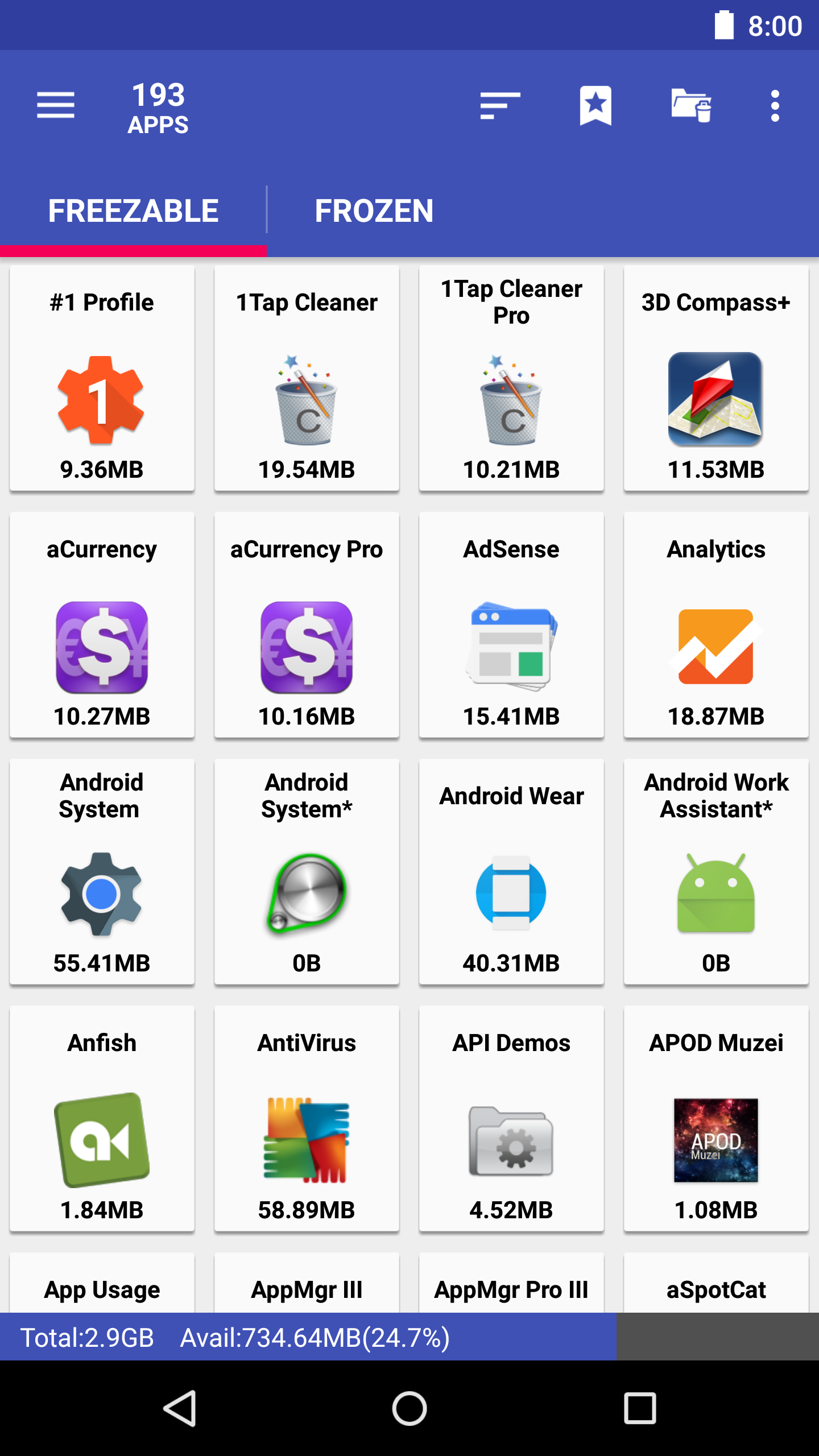 اسکرین شات 3 برنامه AppMgr III (App 2 SD)