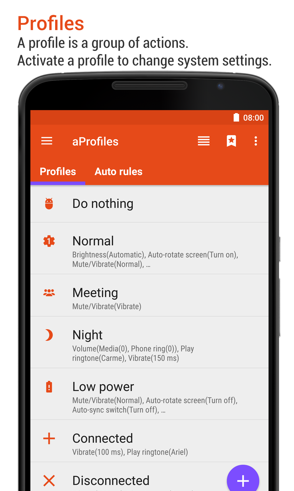 اسکرین شات 1 برنامه aProfiles - Auto tasks