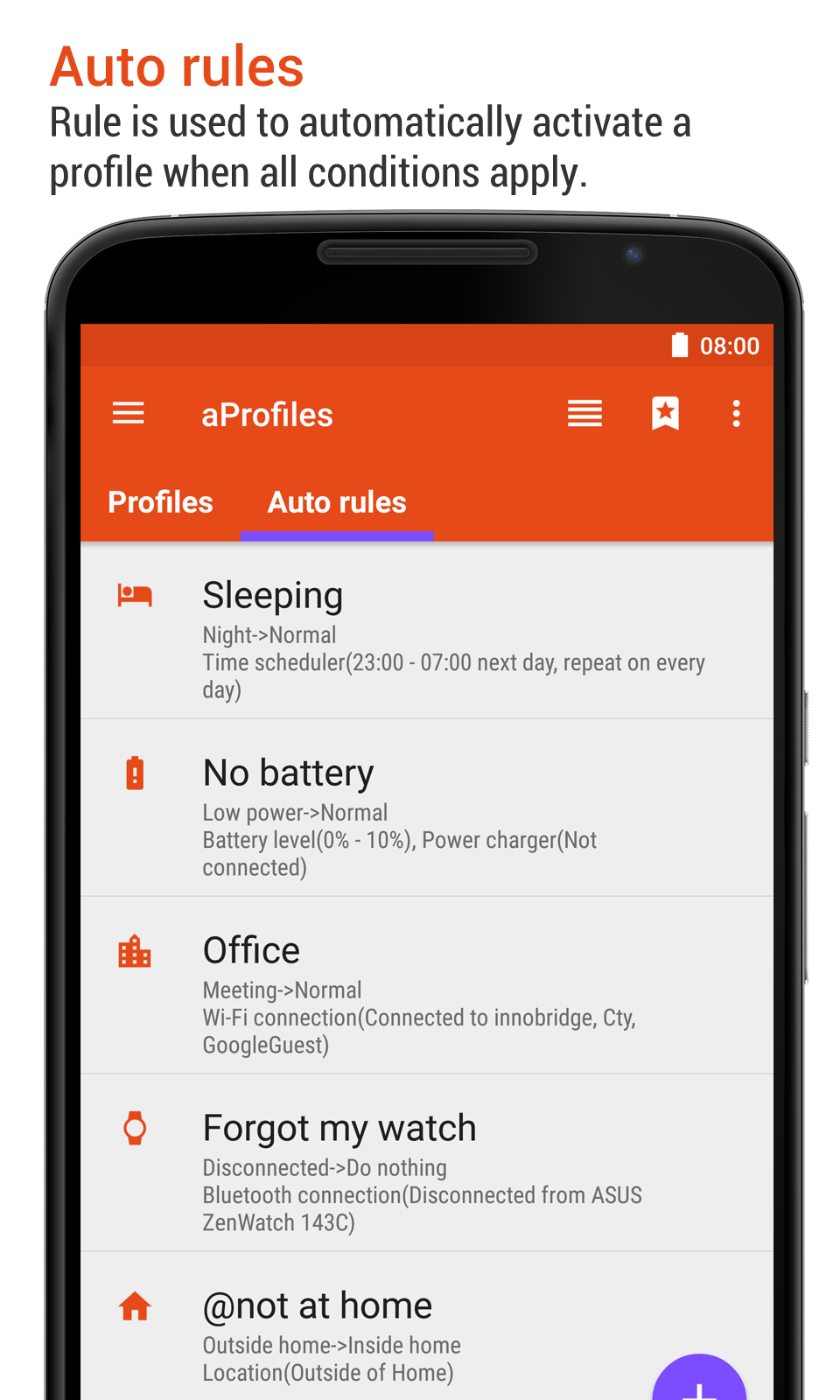 اسکرین شات 2 برنامه aProfiles - Auto tasks