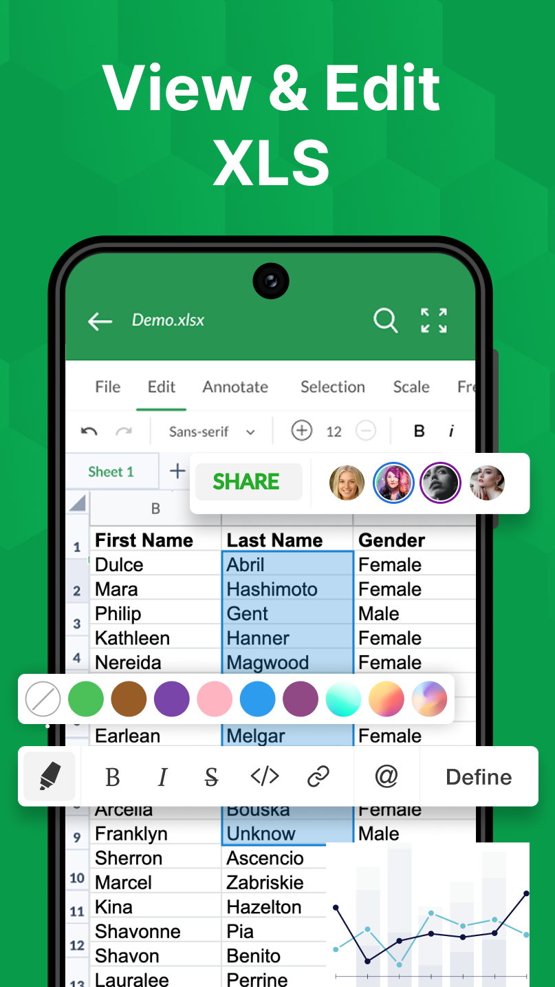 اسکرین شات 1 برنامه XLSX Reader: XLS Viewer Editor