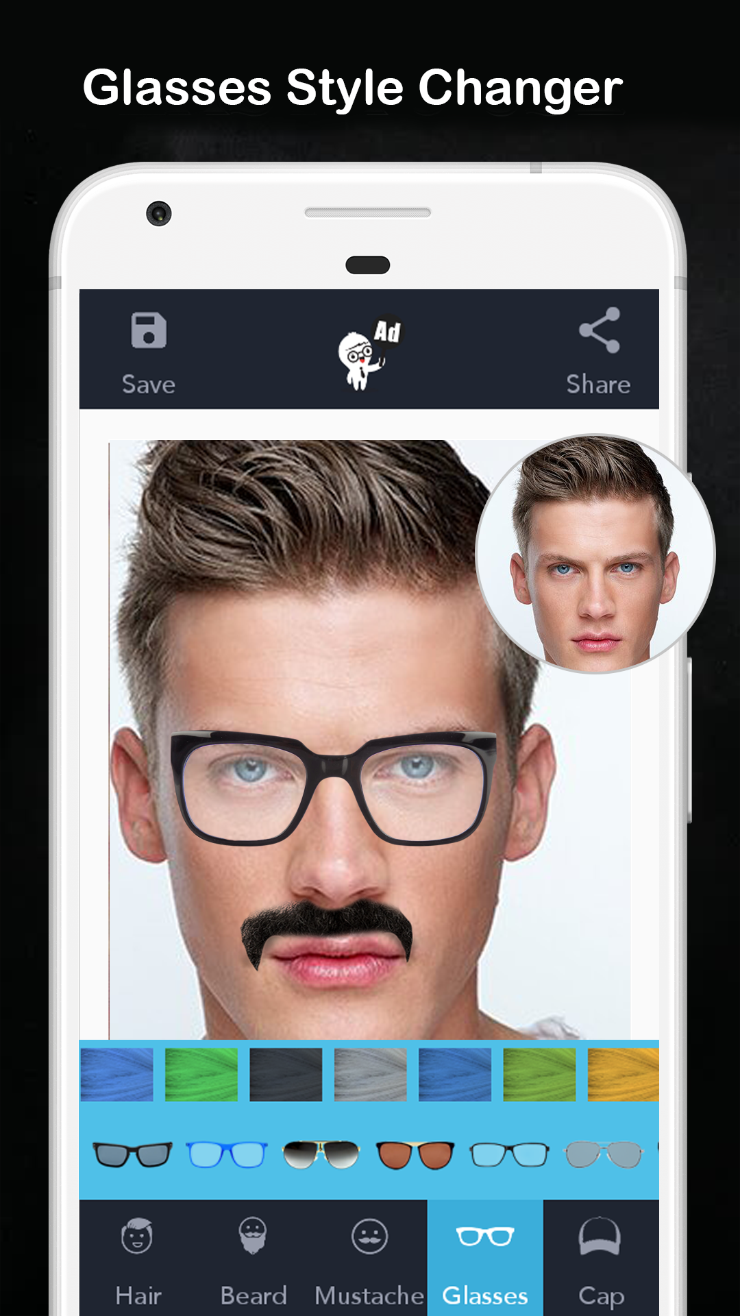 اسکرین شات 4 برنامه Men Hair Style - Hair Editor