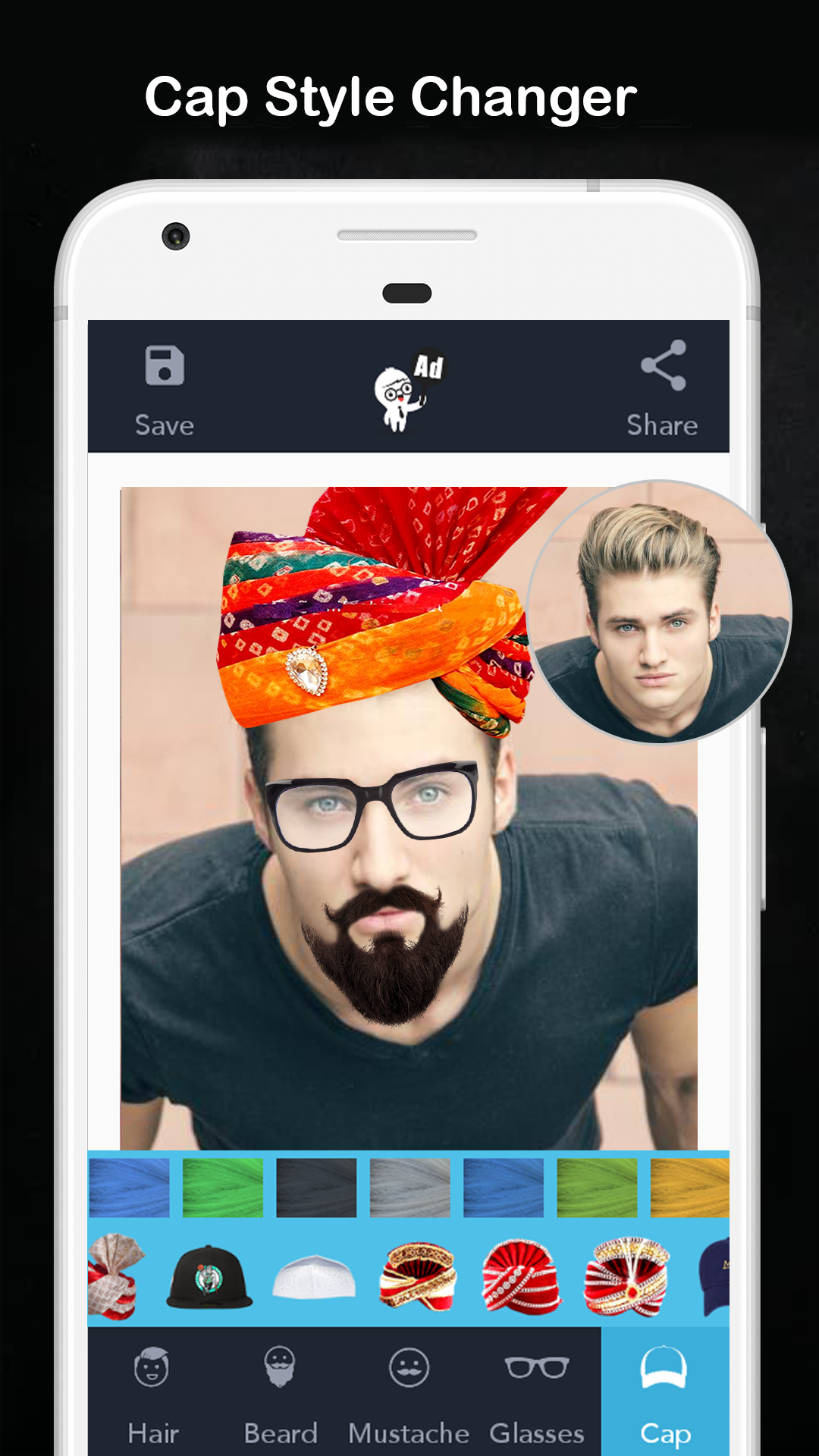 اسکرین شات 5 برنامه Men Hair Style - Hair Editor