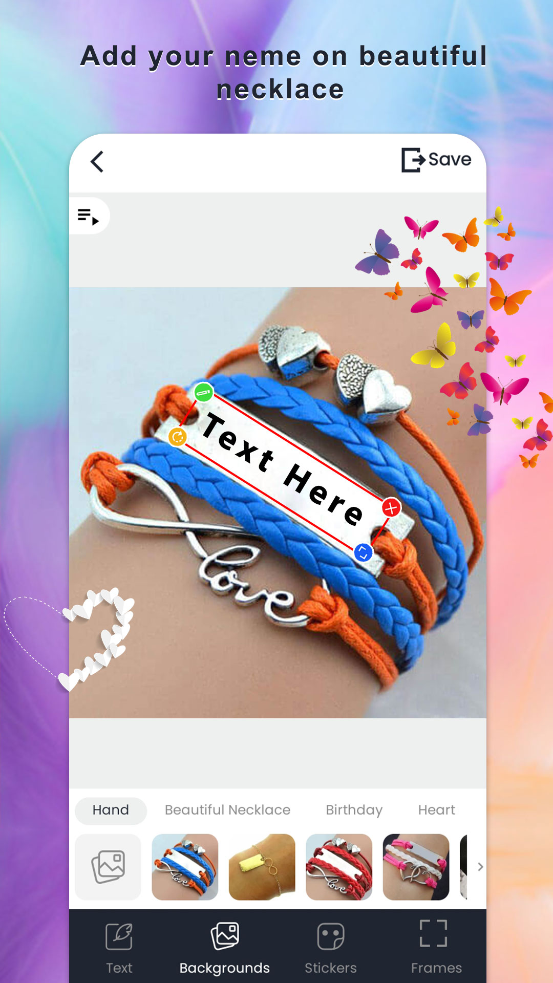 اسکرین شات 1 برنامه Name on necklace - Name art