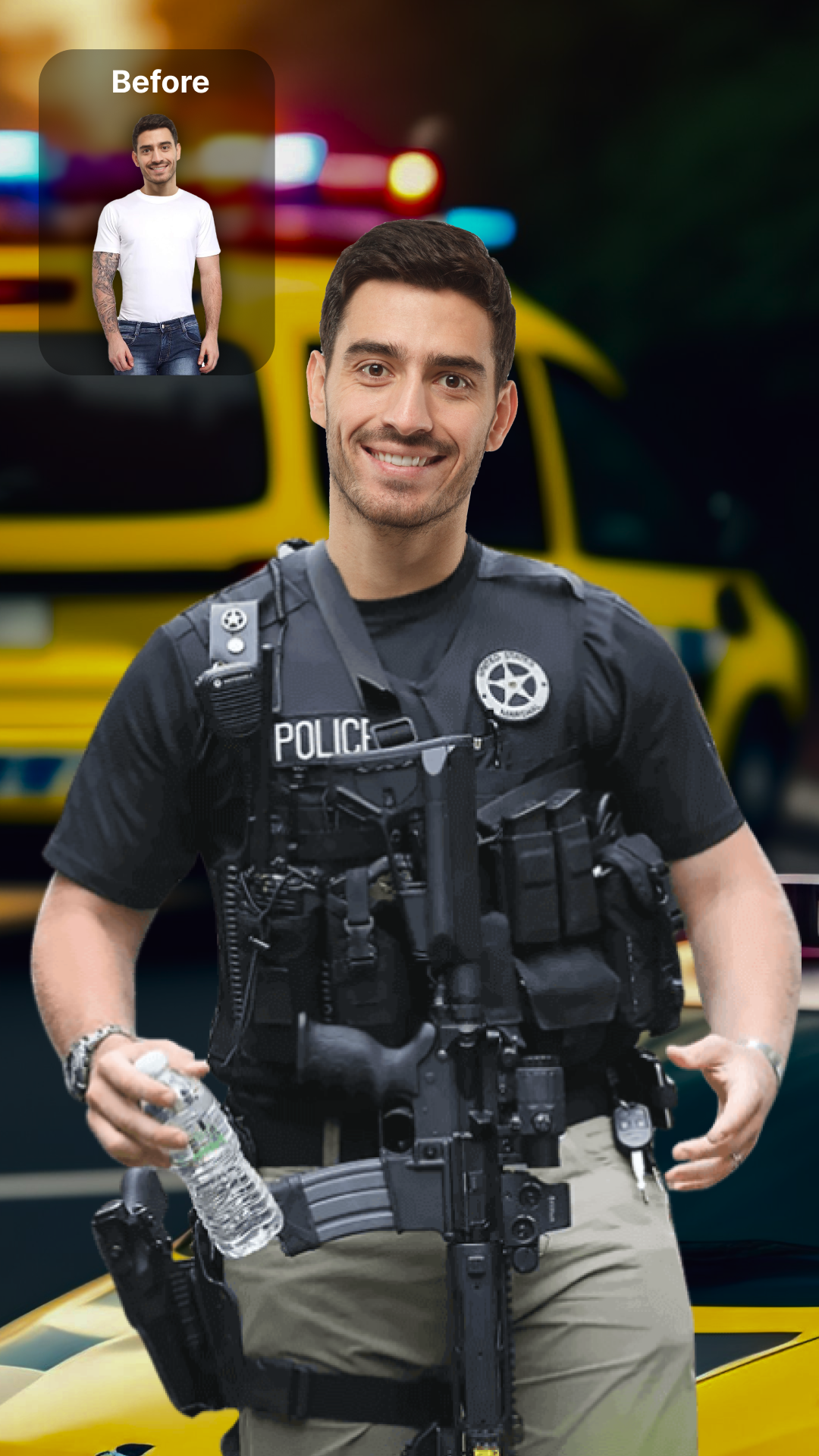 اسکرین شات 2 برنامه Police Suits - AI Photo Editor