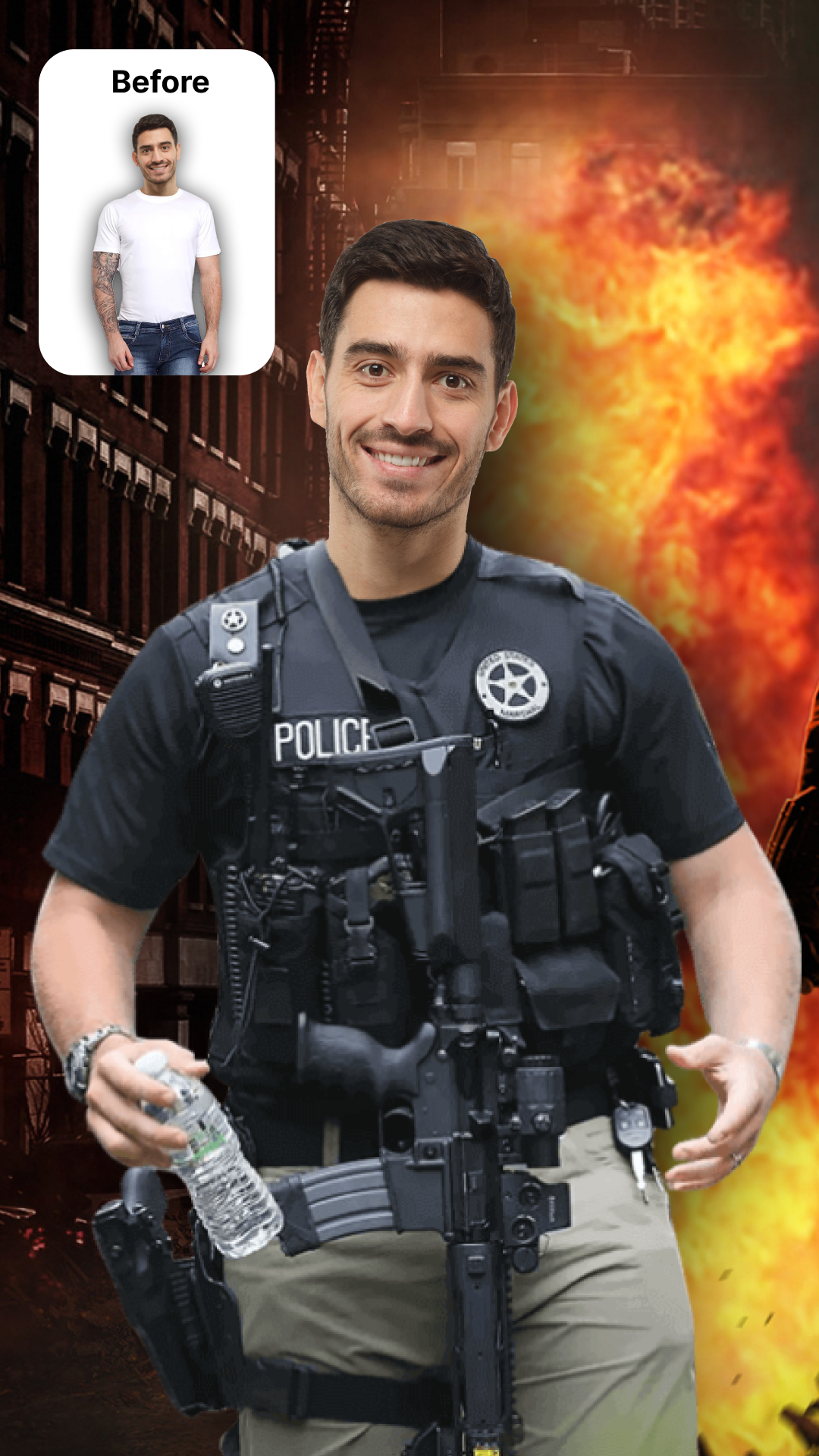 اسکرین شات 3 برنامه Police Suits - AI Photo Editor
