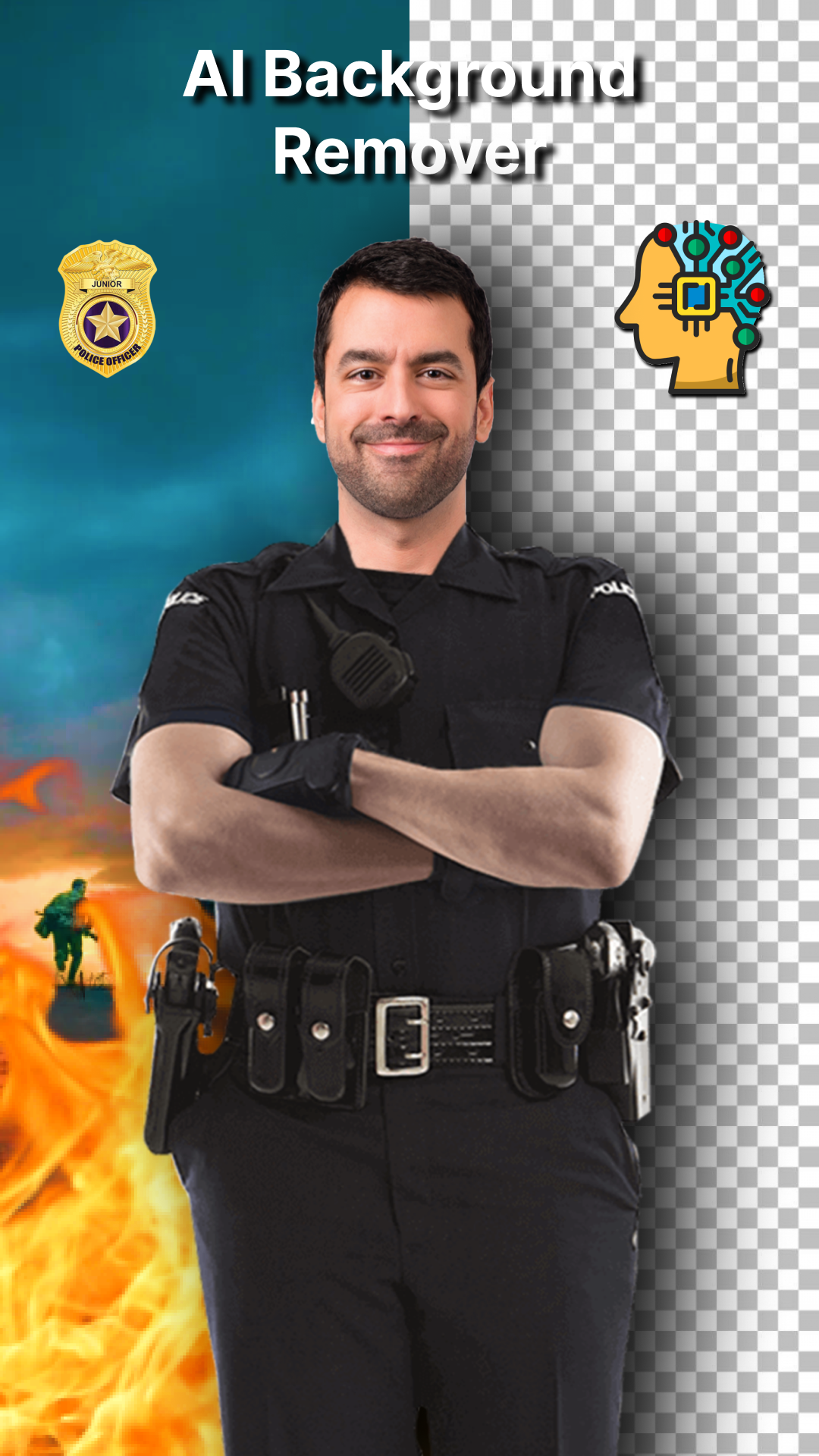 اسکرین شات 2 برنامه Police Suits - AI Photo Editor