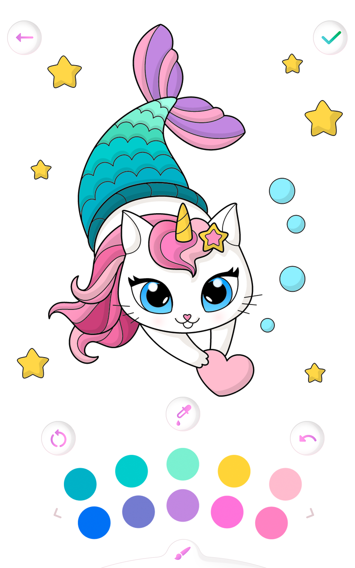 اسکرین شات 5 بازی Mermaid coloring book gradient