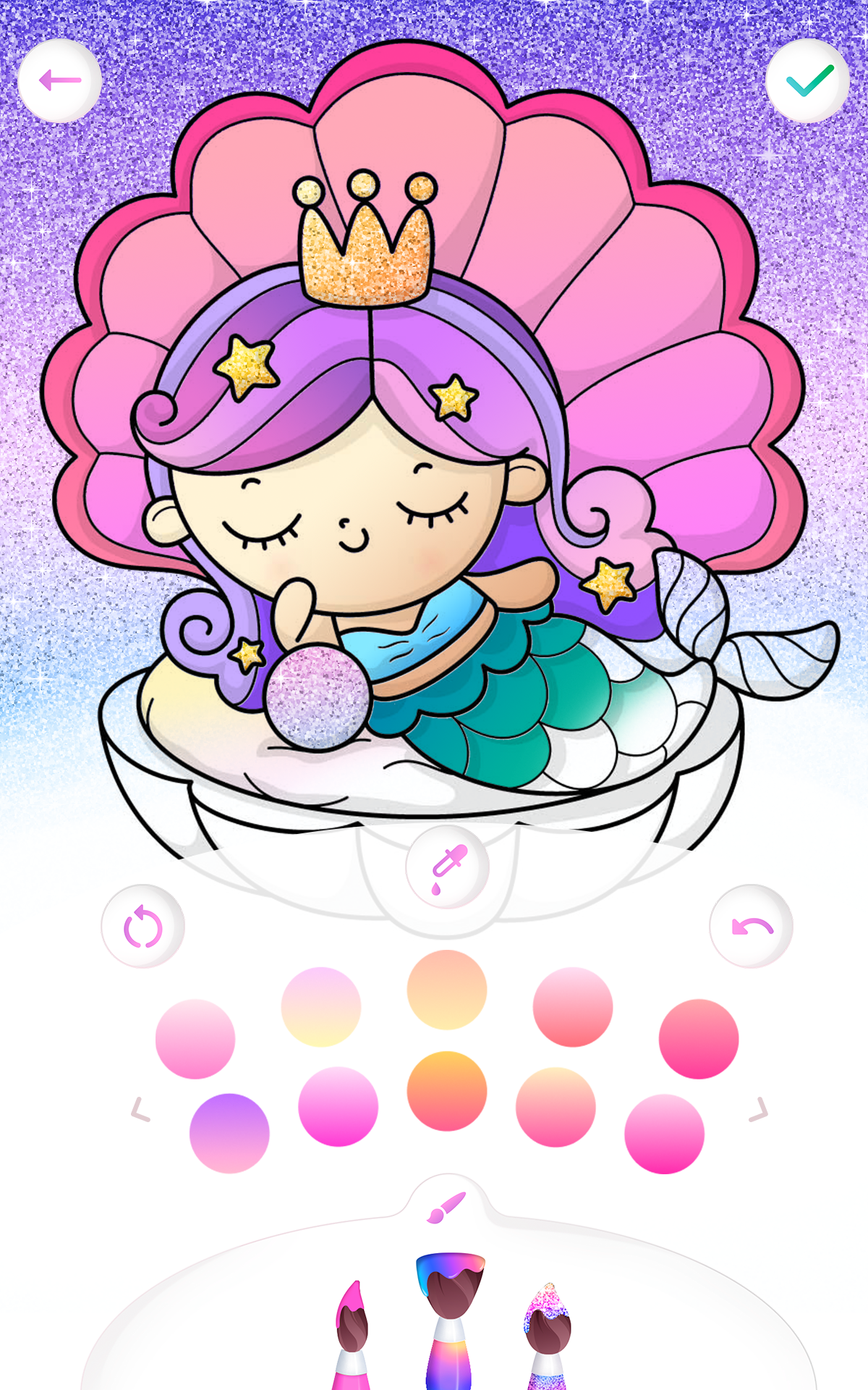 اسکرین شات 4 بازی Mermaid coloring book gradient