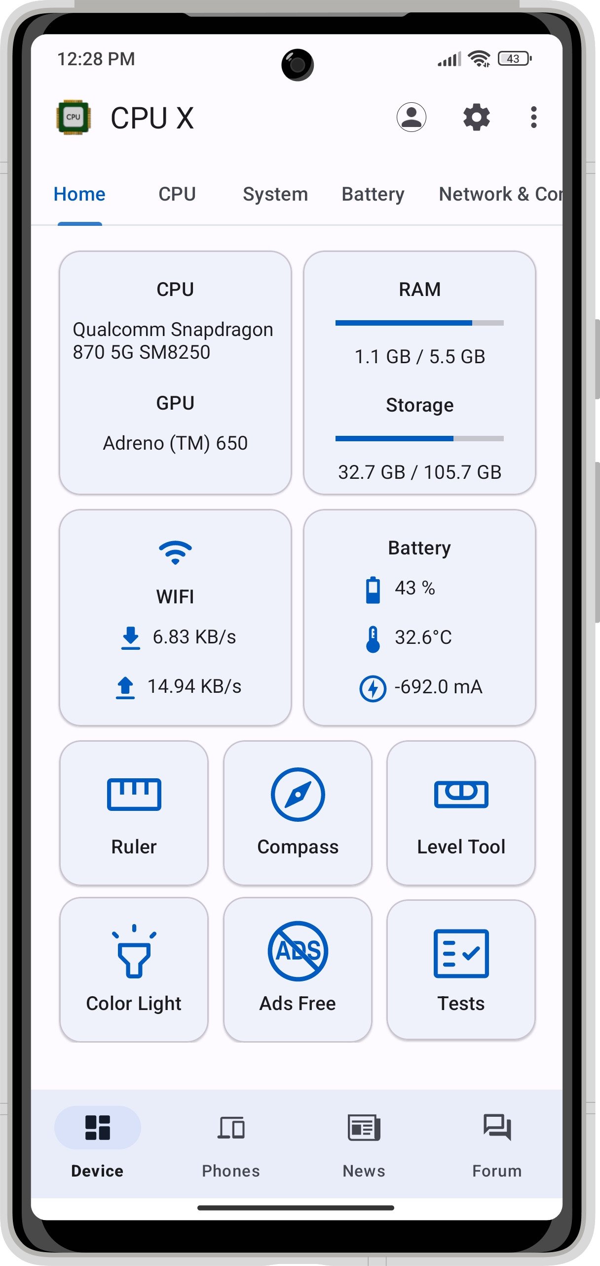 اسکرین شات 1 برنامه CPU X - Device & System info