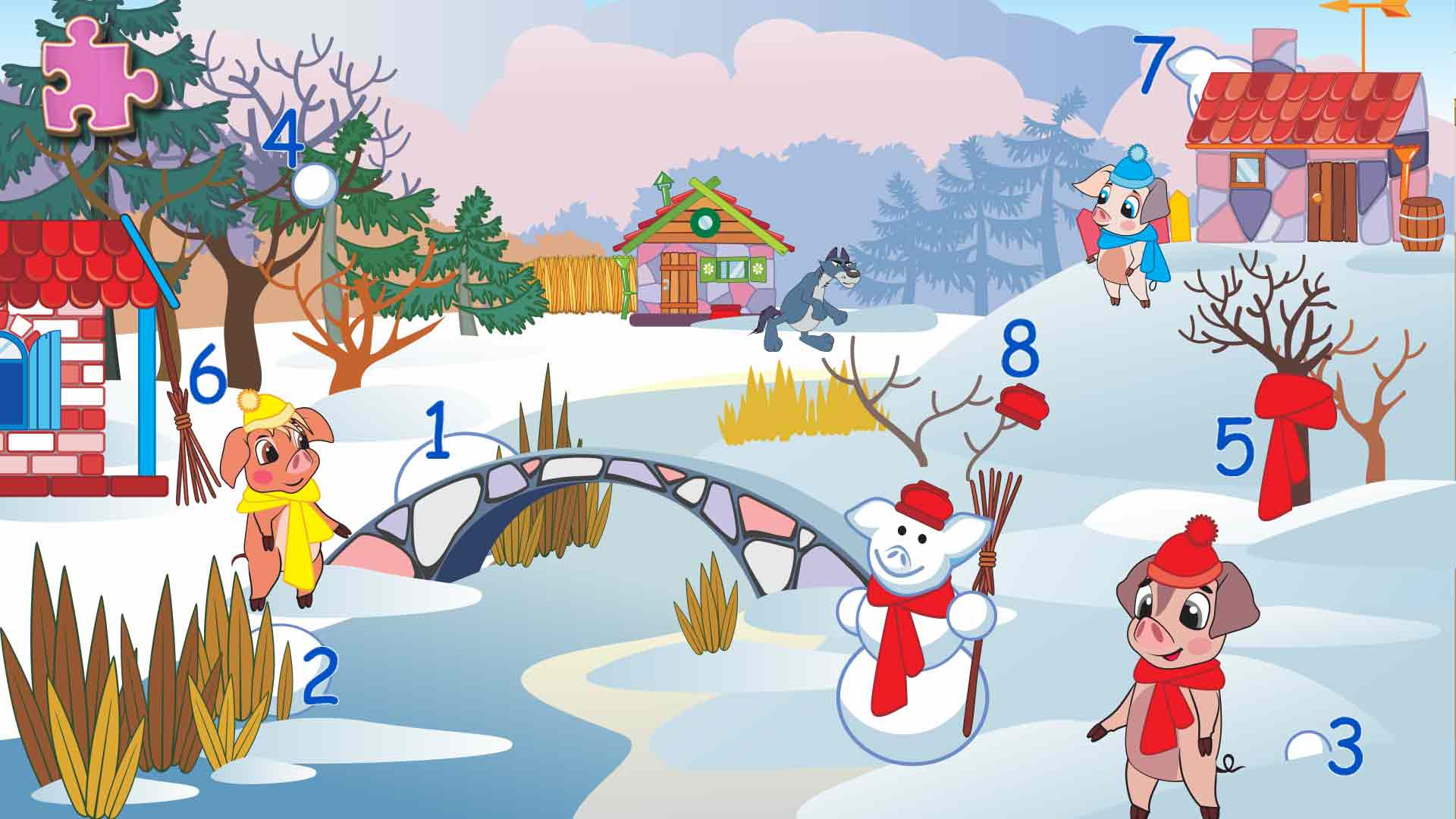 اسکرین شات 5 بازی Three Little Pigs: Kids Book