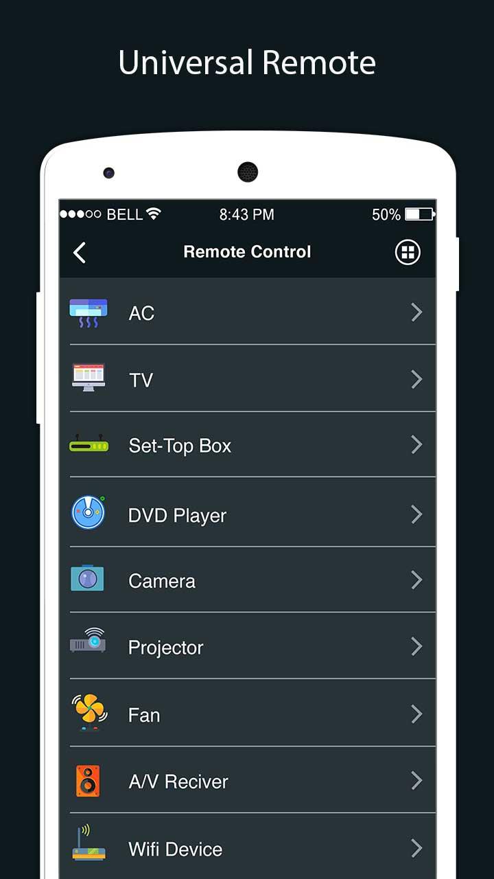 اسکرین شات 1 برنامه AC Remote Control