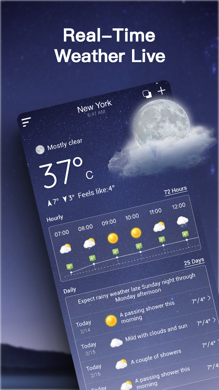 اسکرین شات 2 برنامه Live Weather Forecast