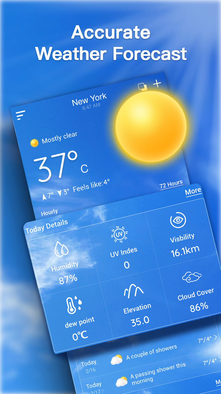 اسکرین شات 1 برنامه Live Weather Forecast