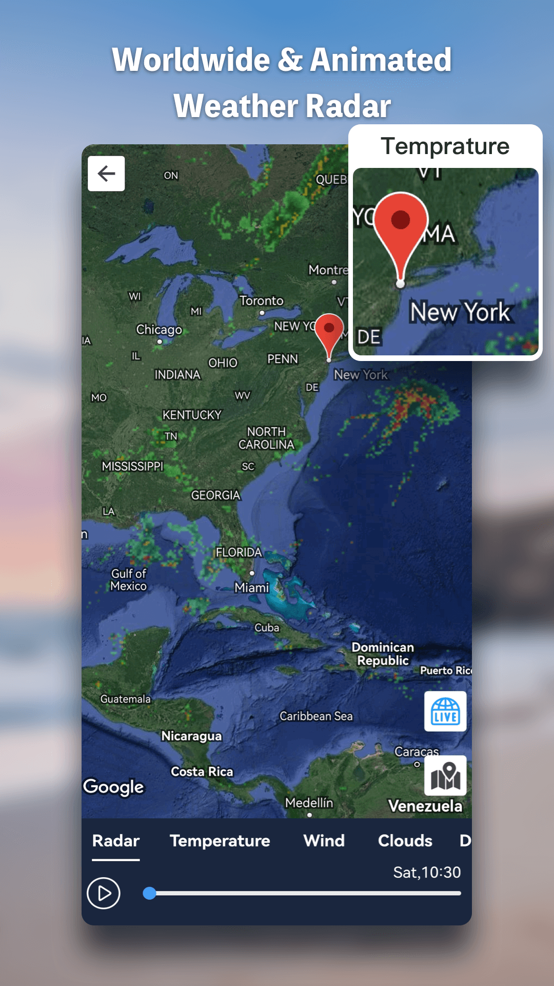 اسکرین شات 3 برنامه Weather Live - Radar & Widget