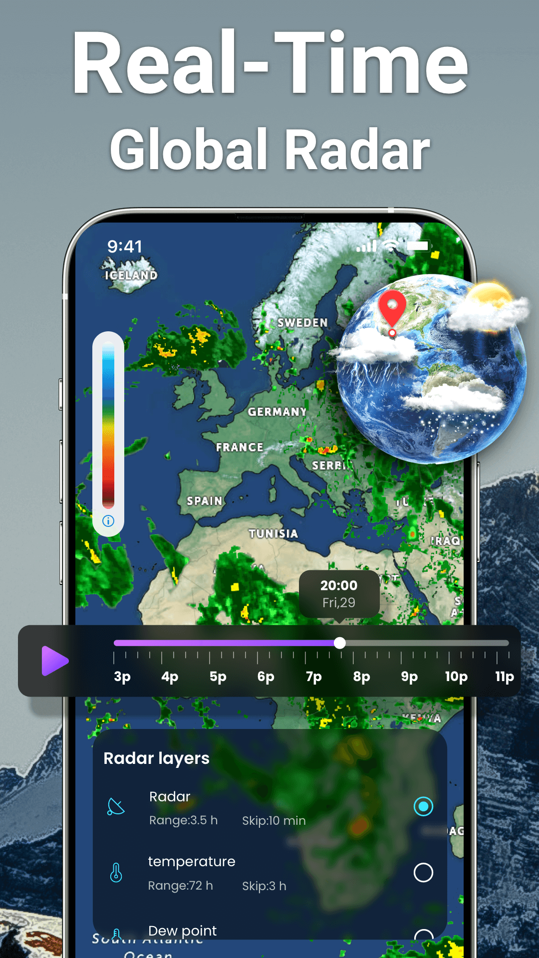 اسکرین شات 2 برنامه Weather: Live radar & widgets