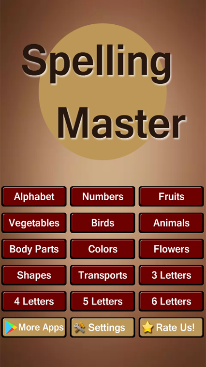 اسکرین شات 1 برنامه Spelling Master Game