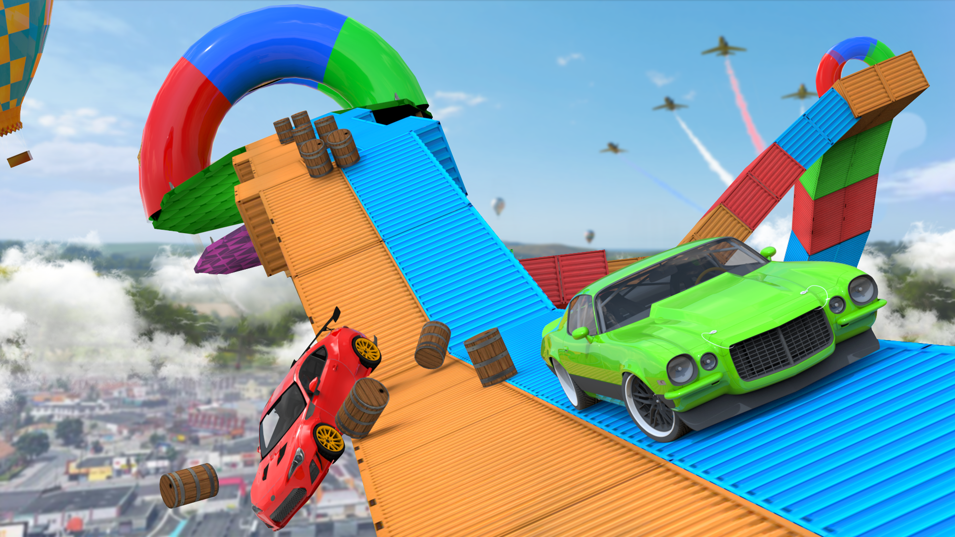 اسکرین شات 2 برنامه Car Stunt Zombie Shooter Game
