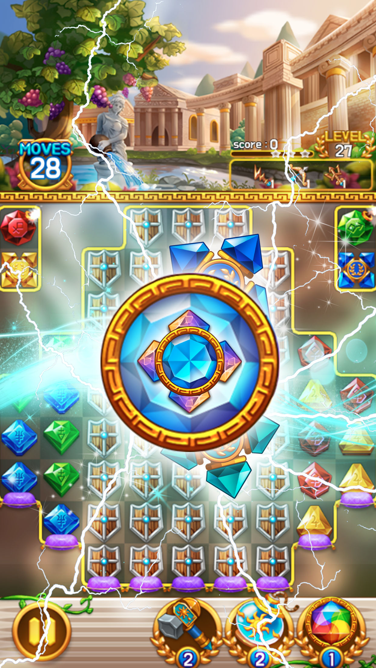 اسکرین شات 4 بازی Jewel Athena: Match 3 blast