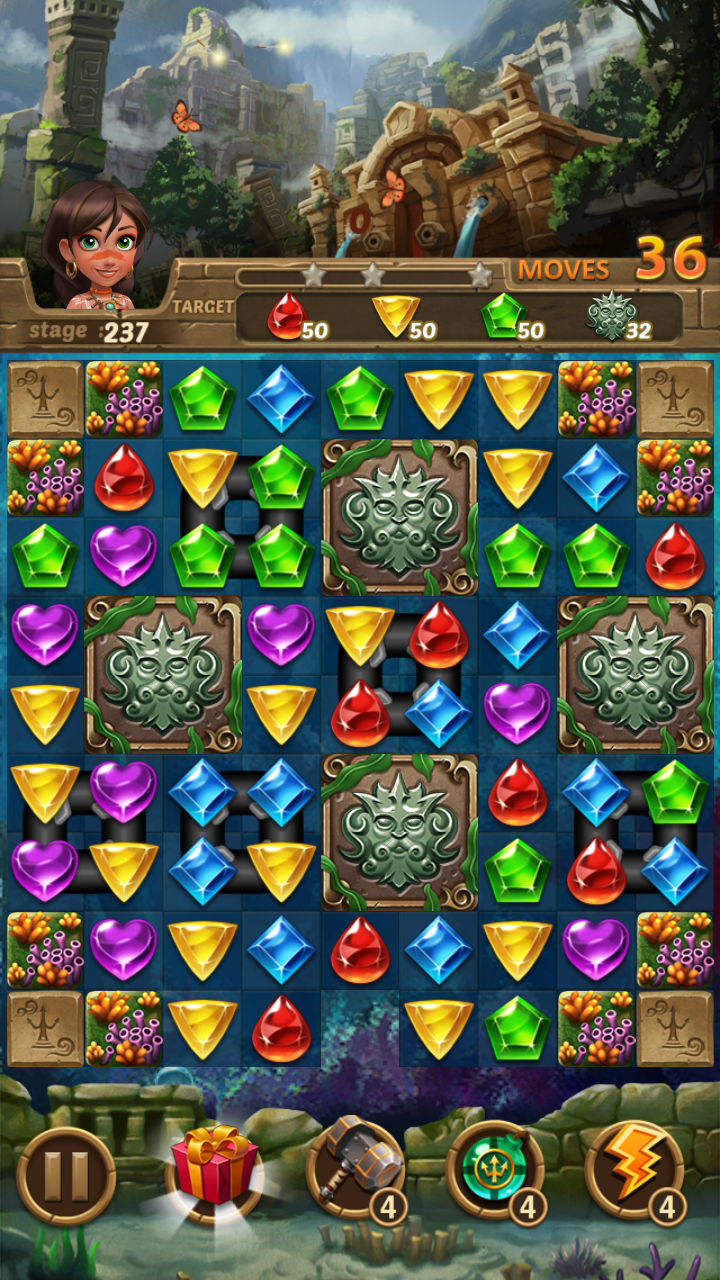 اسکرین شات 6 بازی Jewels Atlantis: Puzzle game