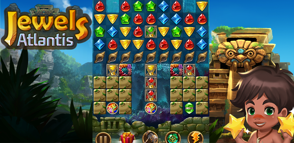 اسکرین شات 1 بازی Jewels Atlantis: Puzzle game