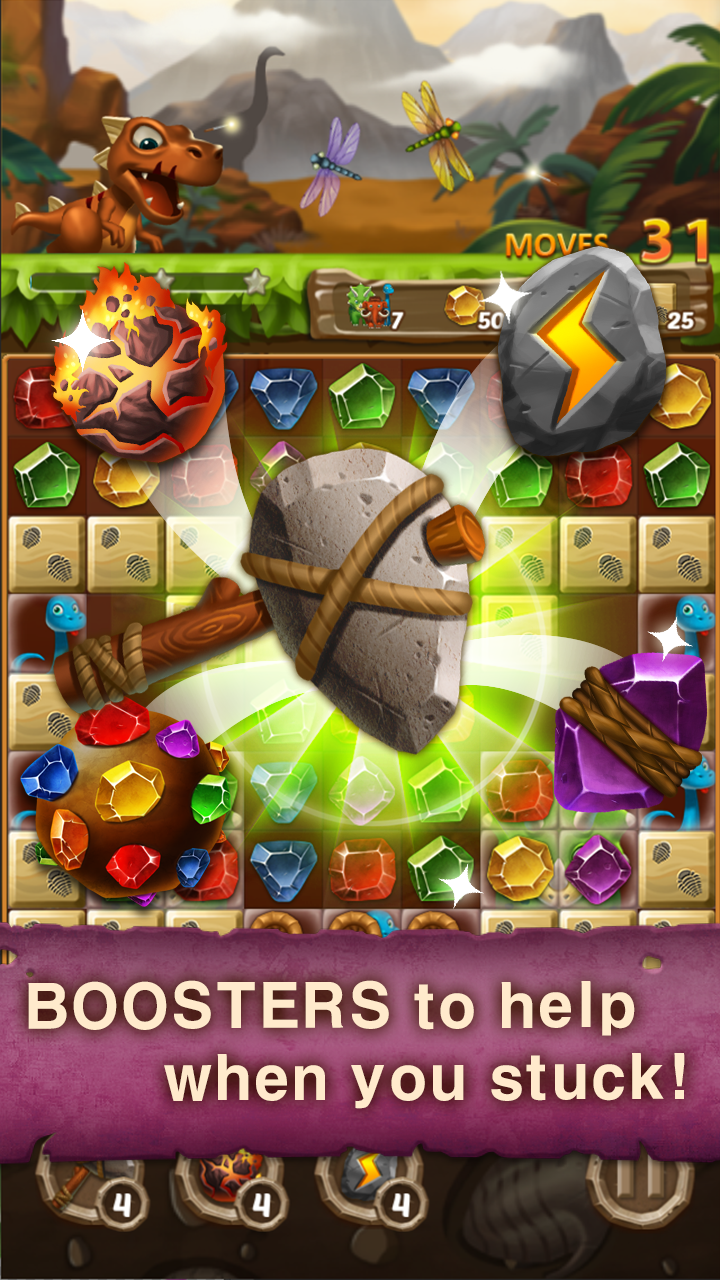 اسکرین شات 2 بازی Jewels Dino Age: Match3 Puzzle