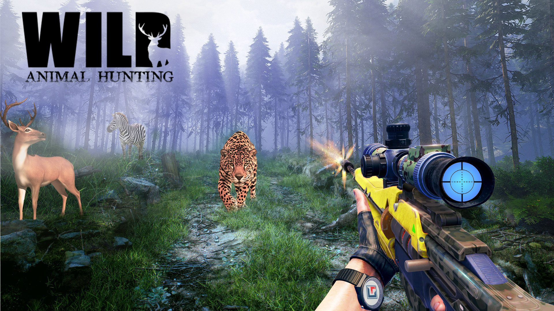 اسکرین شات 2 برنامه Wild Animal Hunting Games