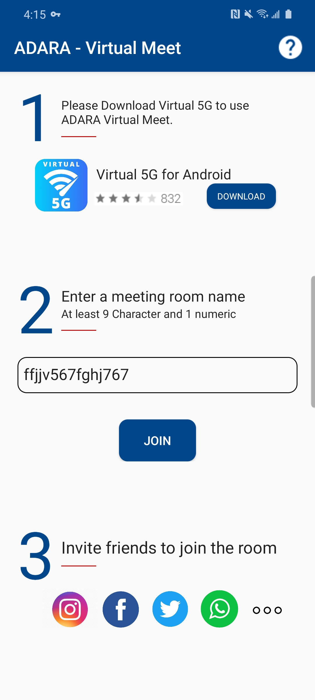 اسکرین شات 2 برنامه ADARA Virtual Meet