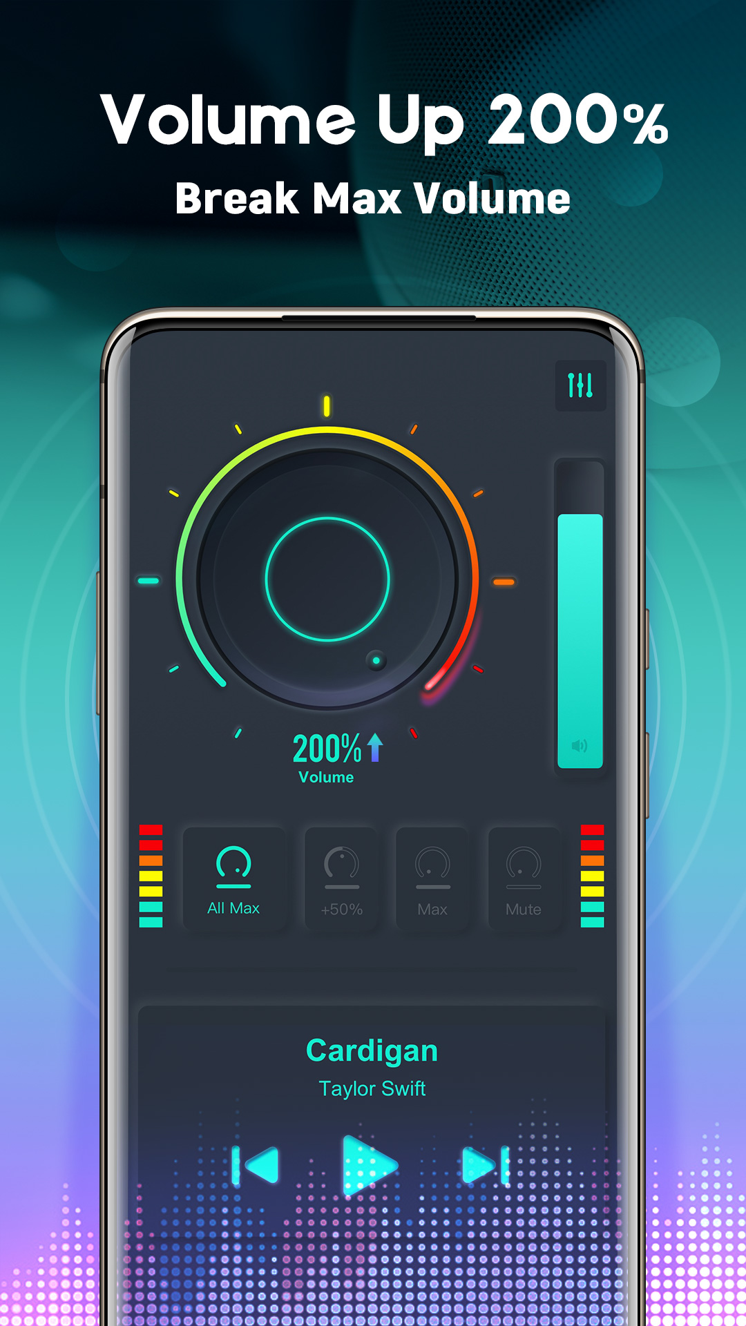 اسکرین شات 2 برنامه Volume Booster EQ 200% Louder
