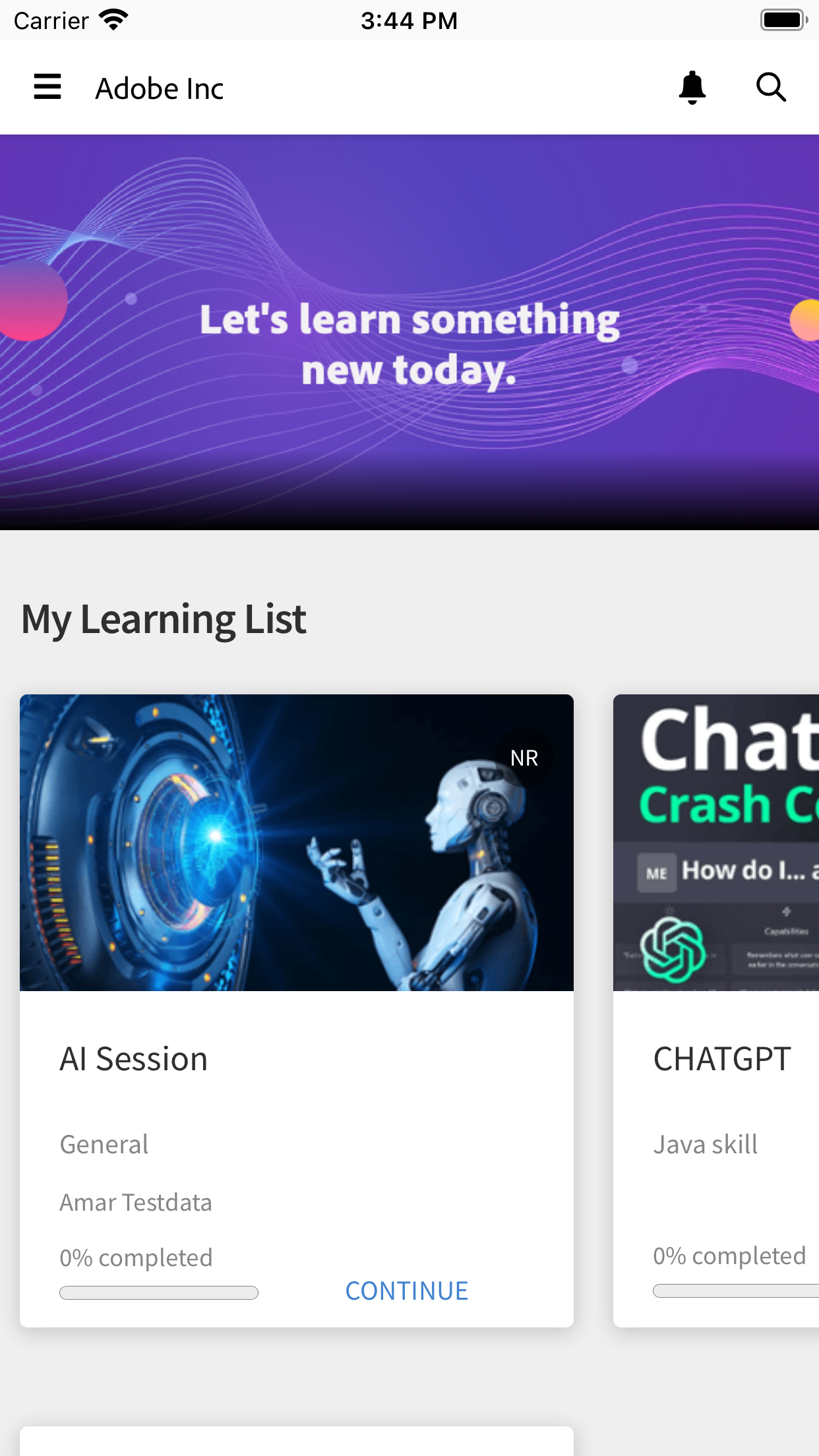 اسکرین شات 1 برنامه Adobe Learning Manager