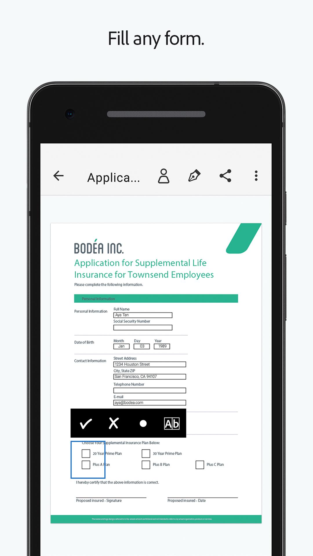 اسکرین شات 1 برنامه Adobe Fill & Sign