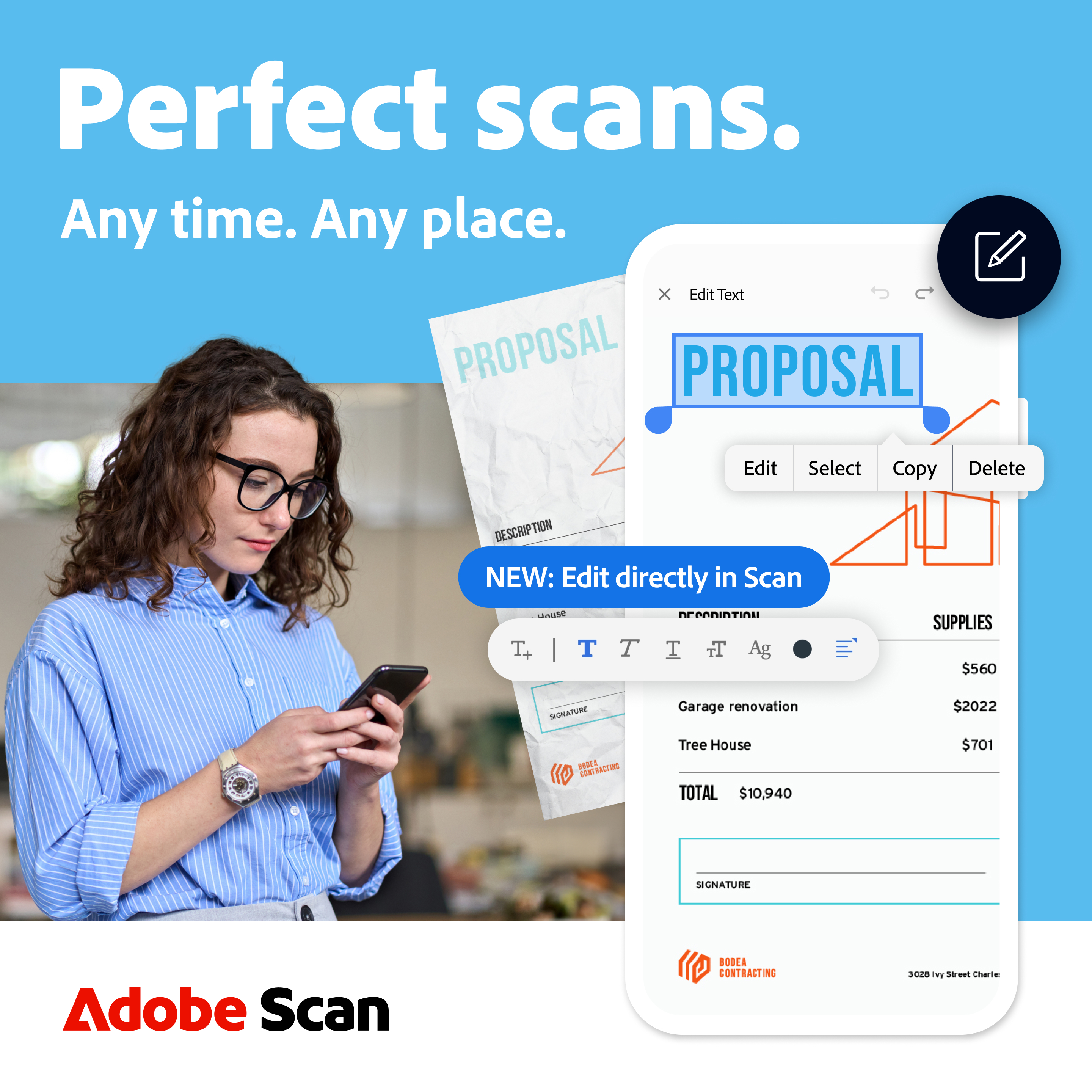 اسکرین شات 1 برنامه Adobe Scan: PDF Scanner, OCR