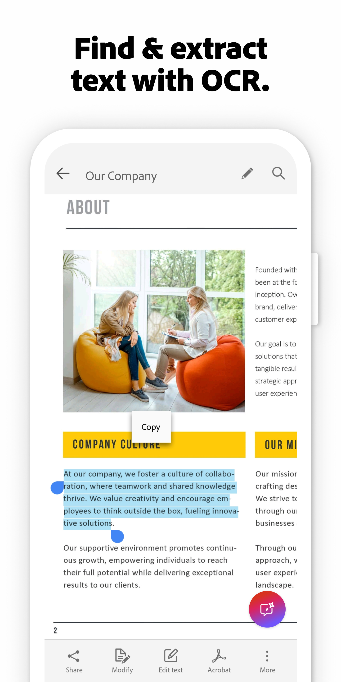 اسکرین شات 5 برنامه Adobe Scan AI PDF Scanner, OCR