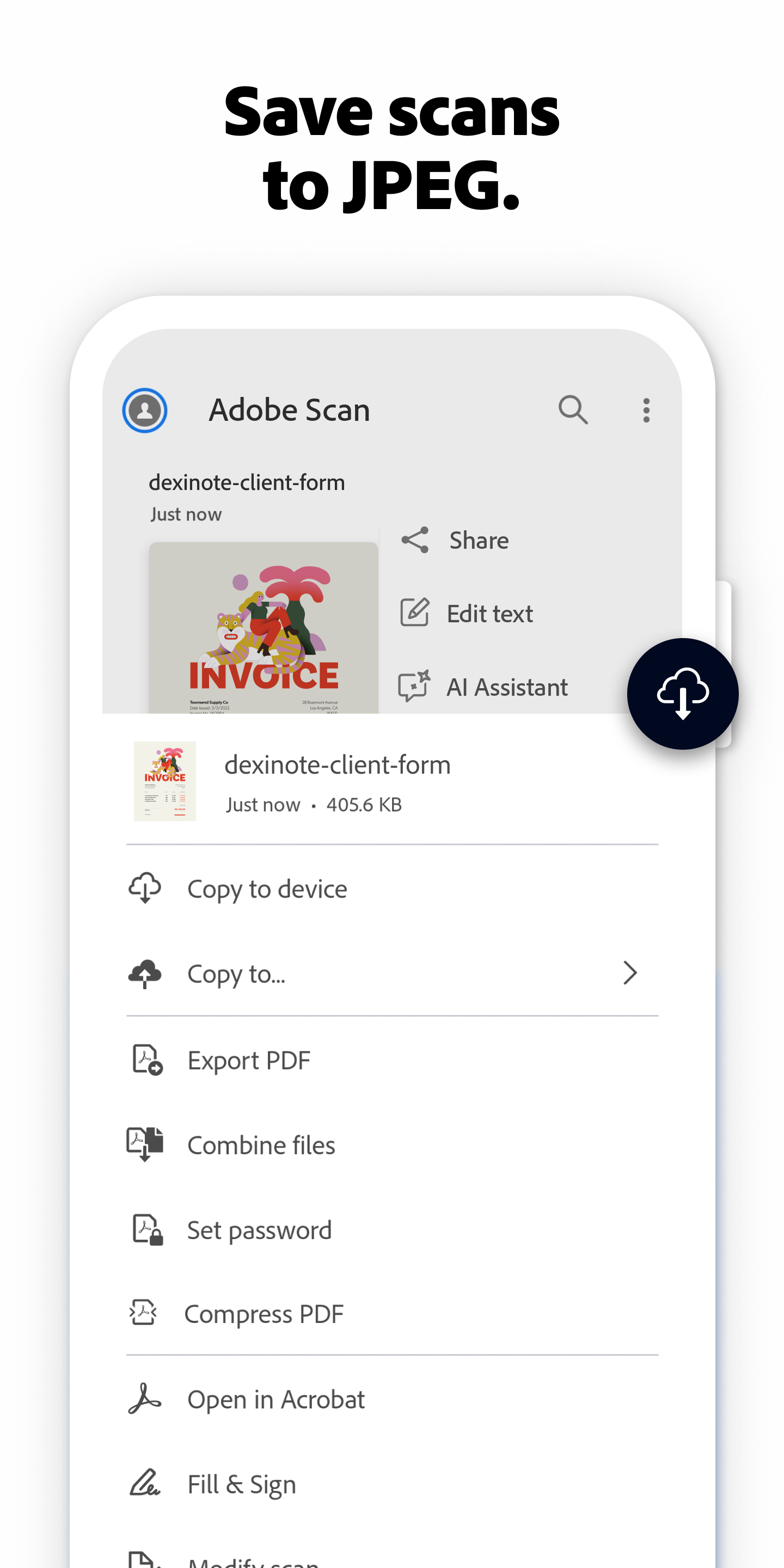 اسکرین شات 4 برنامه Adobe Scan AI PDF Scanner, OCR
