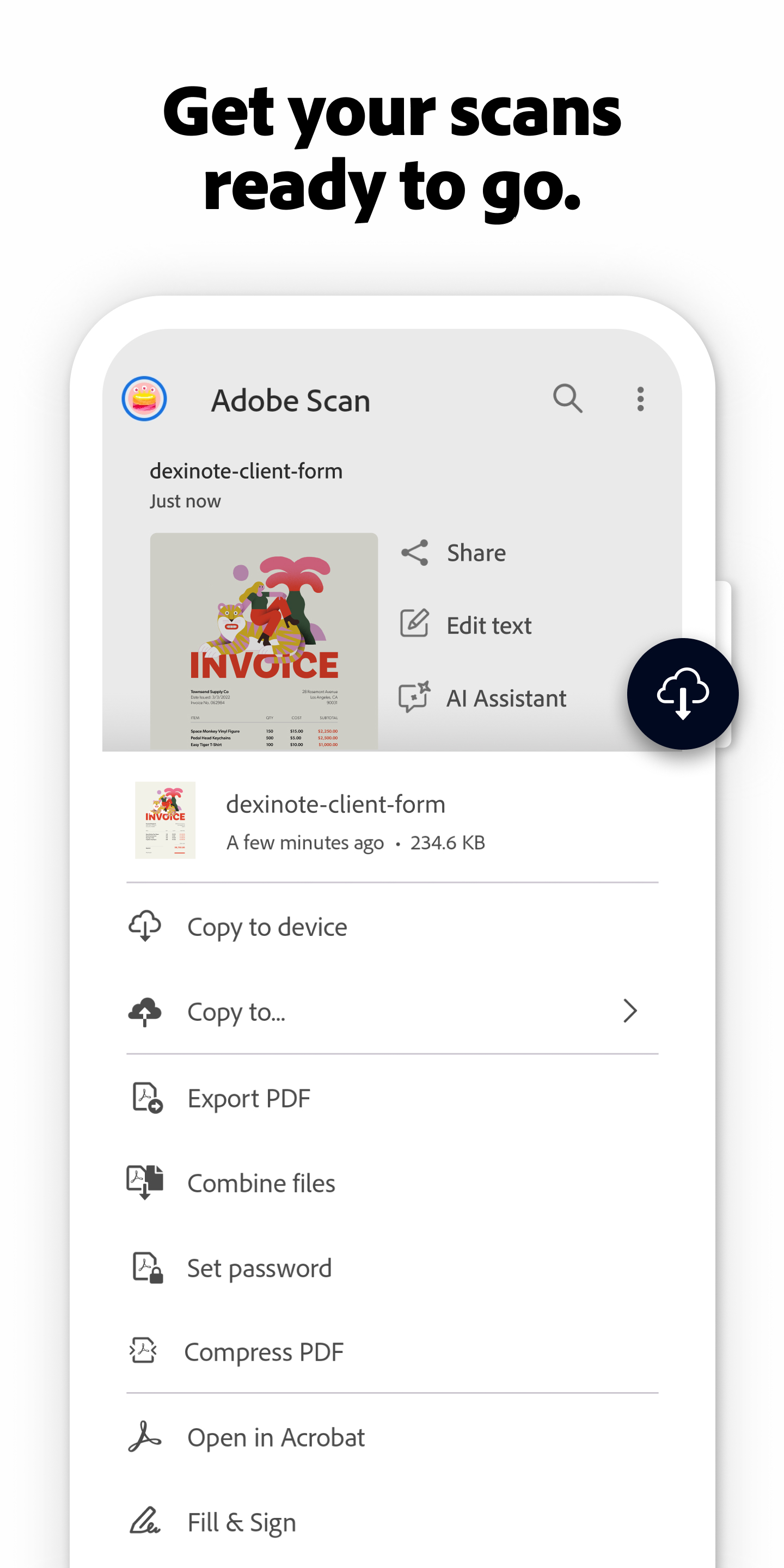اسکرین شات 4 برنامه Adobe Scan AI PDF Scanner, OCR