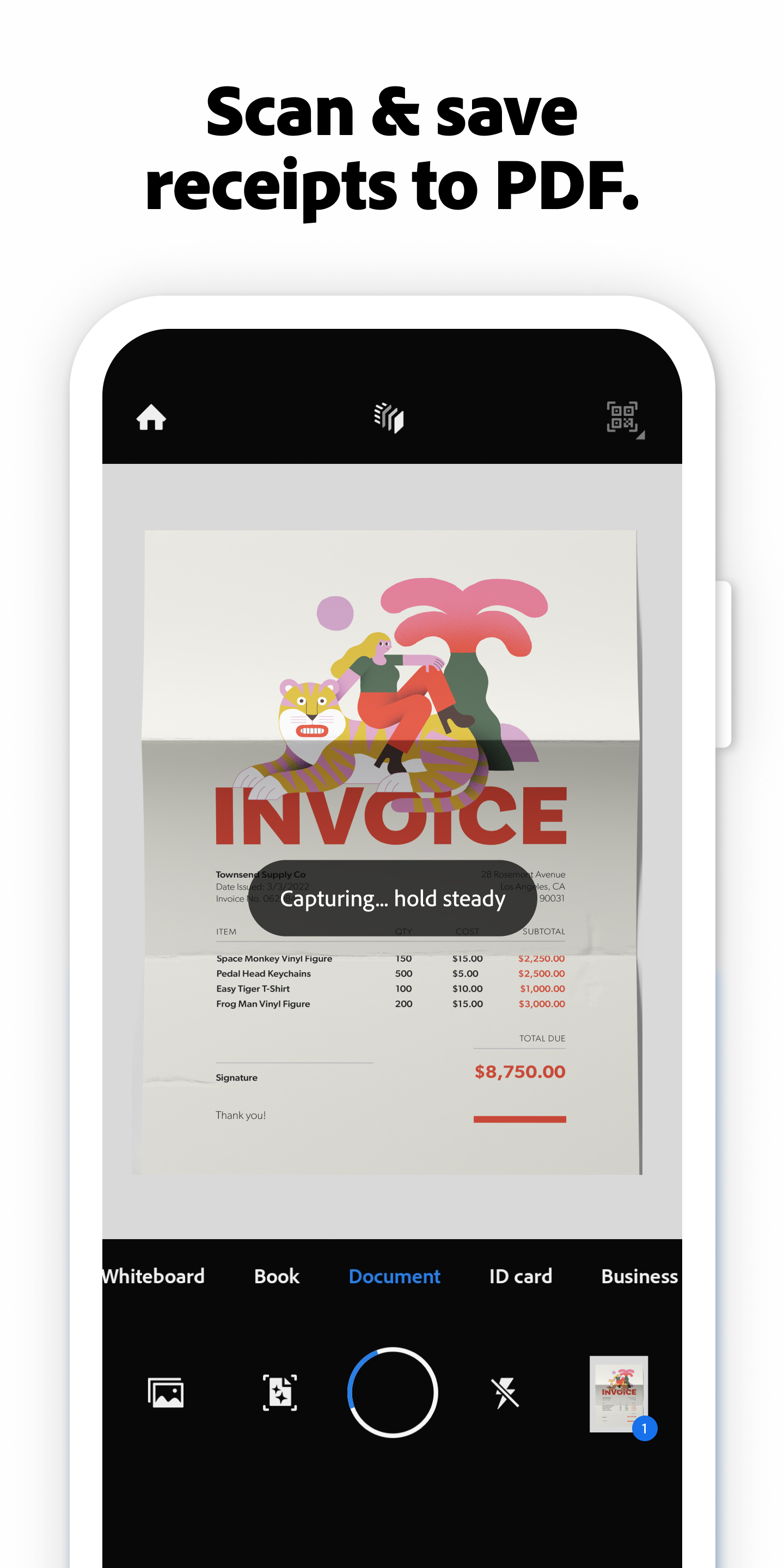 اسکرین شات 3 برنامه Adobe Scan AI PDF Scanner, OCR